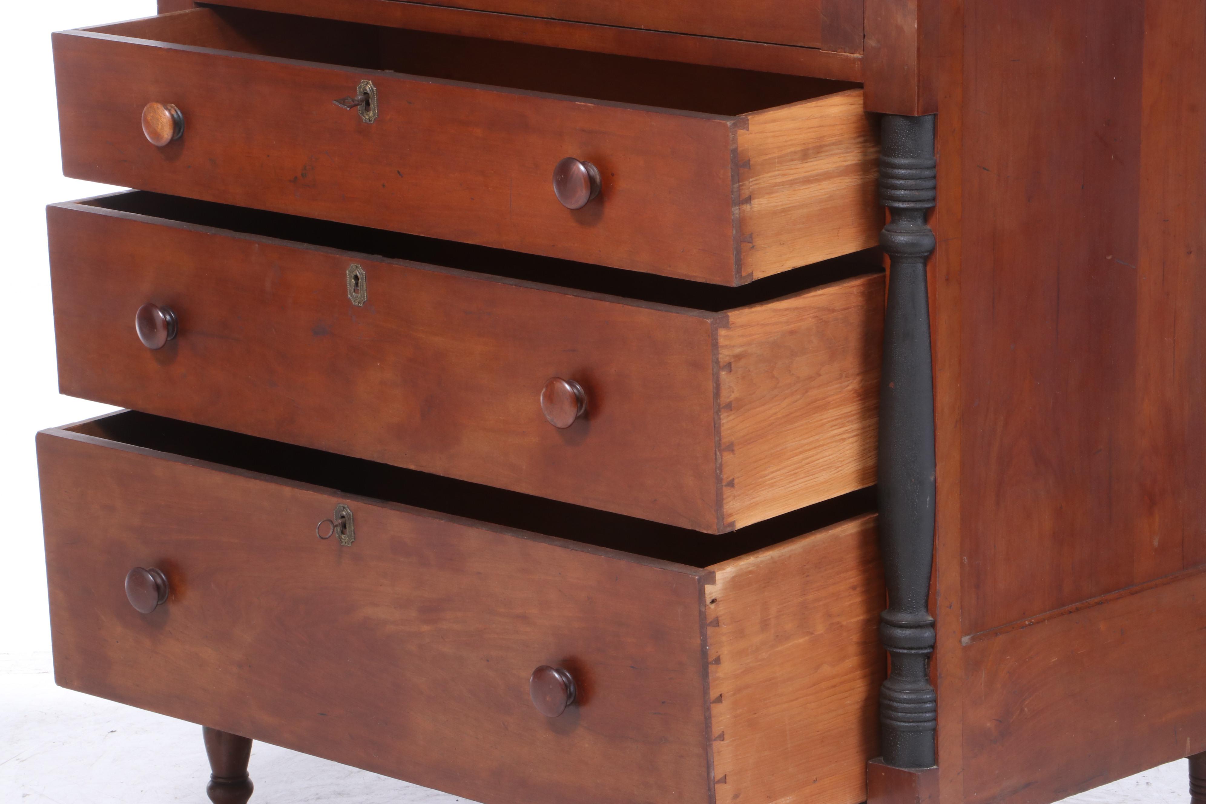 American Late Federal Cherry Butler's Chest, Early 19th Century