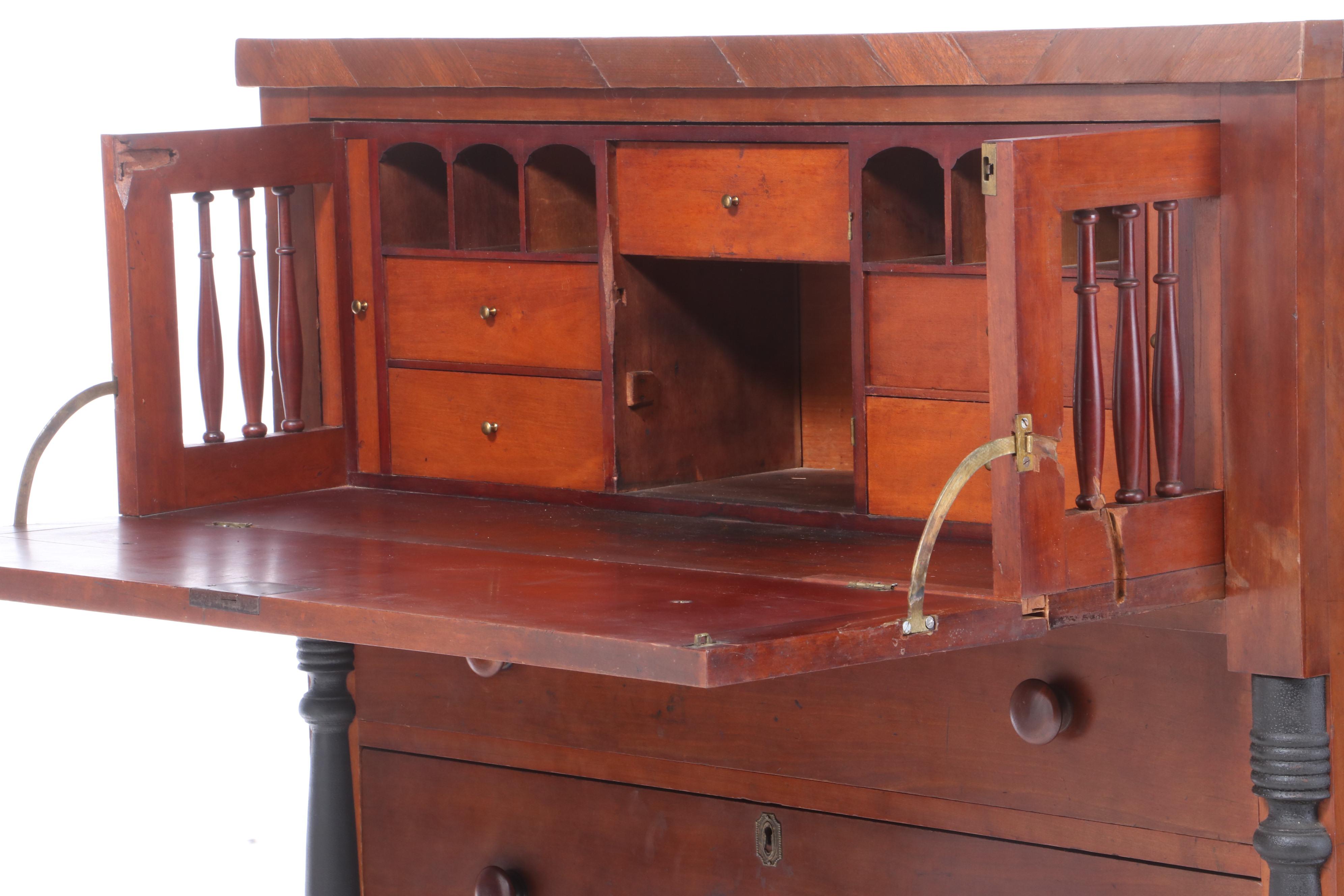 American Late Federal Cherry Butler's Chest, Early 19th Century