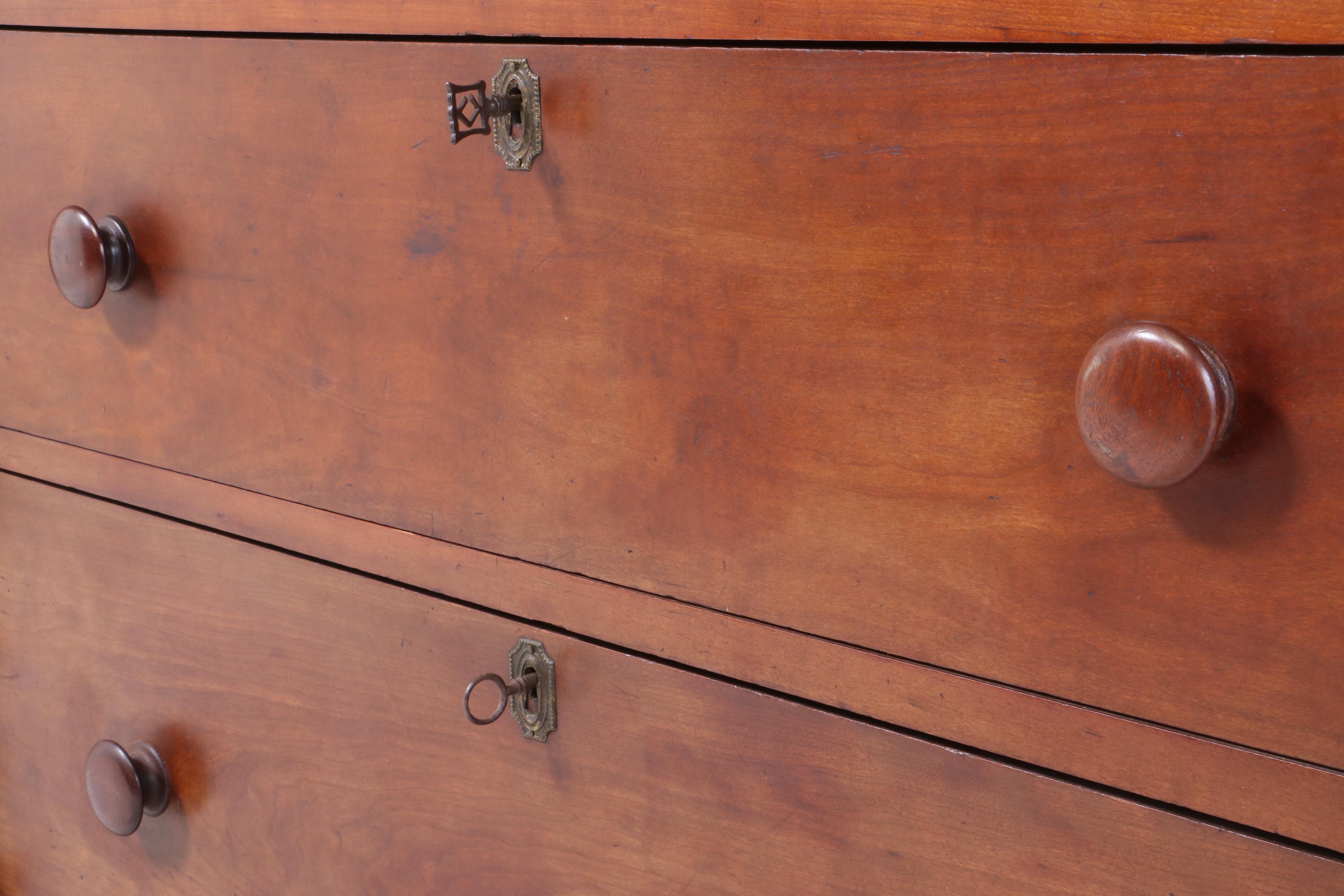 American Late Federal Cherry Butler's Chest, Early 19th Century