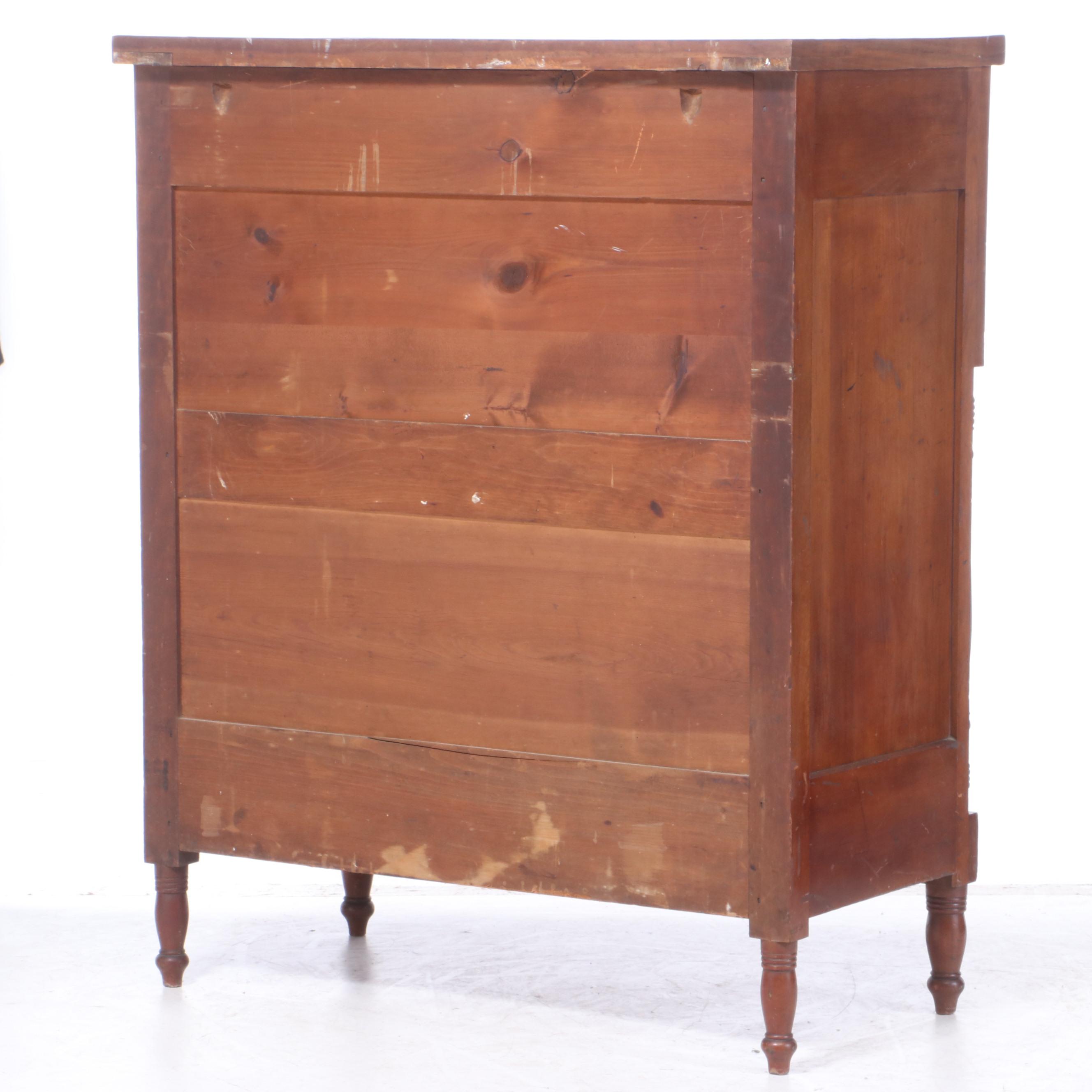 American Late Federal Cherry Butler's Chest, Early 19th Century