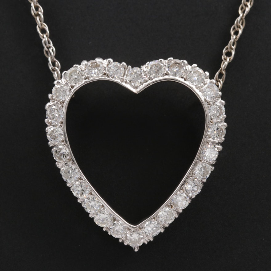 14K Gold 1.56 CTW Diamond Heart Necklace