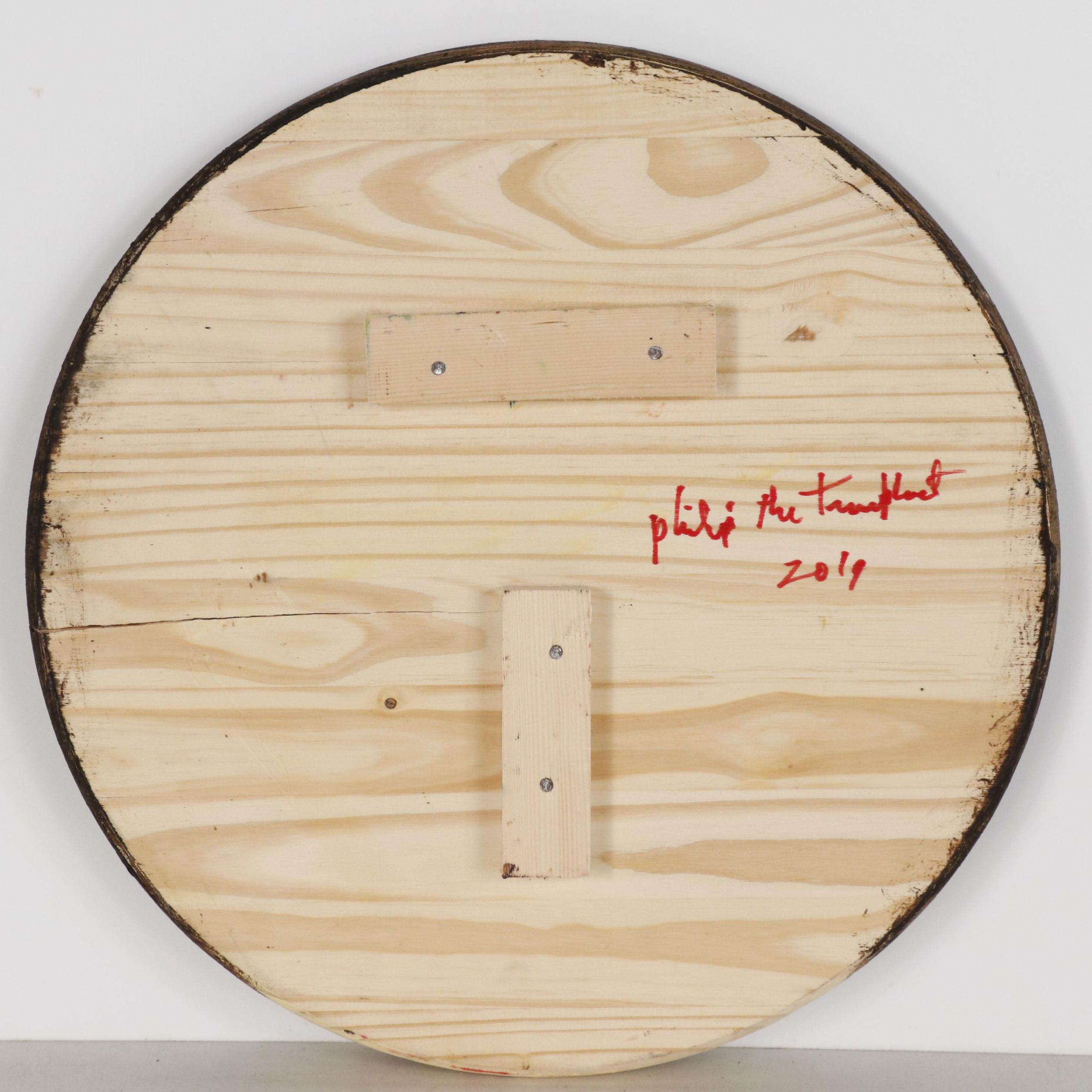 Philip the Transplant Mixed Media Painting with Tar "Tropical Mask"