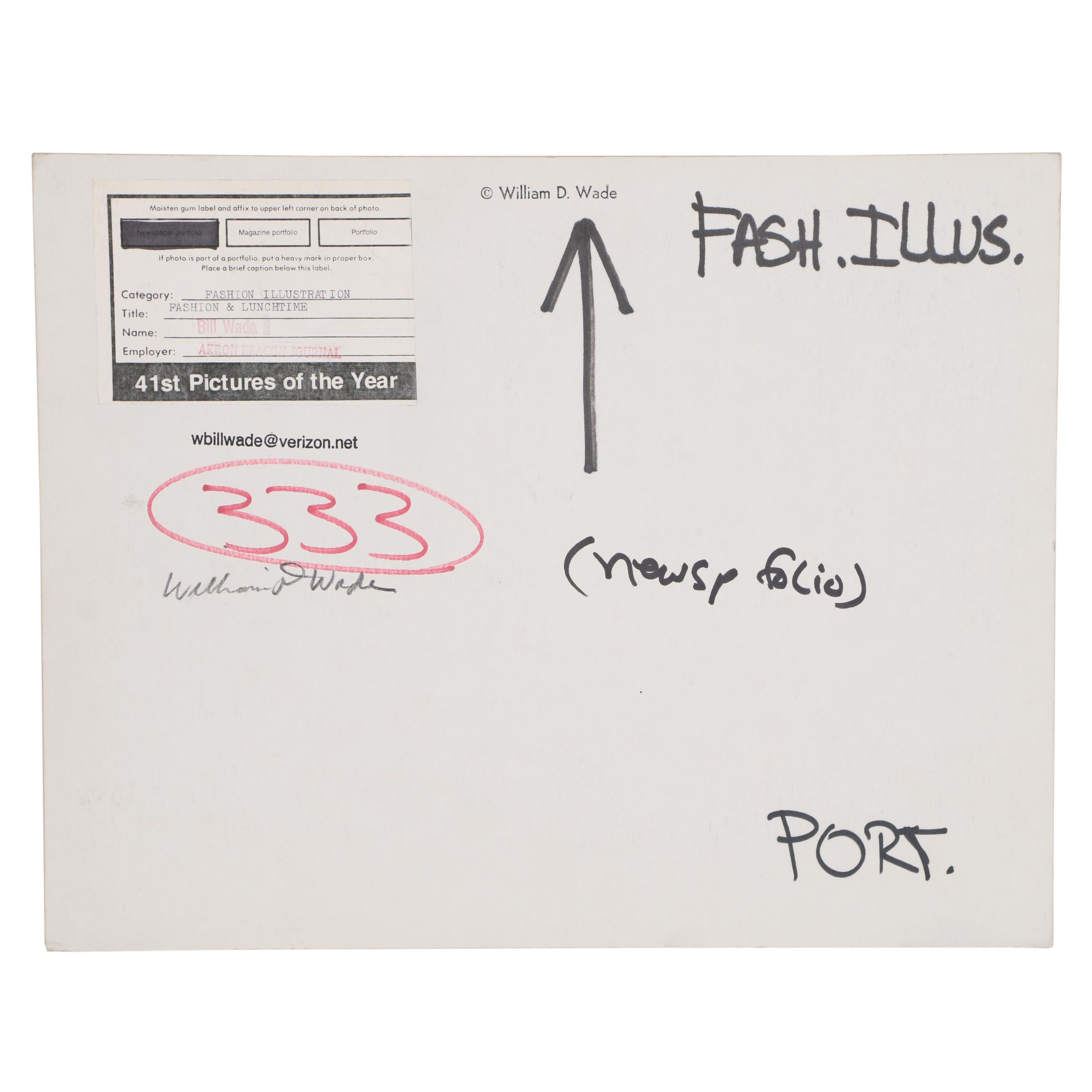 William D. Wade Cibachrome Photograph "Fashion and Illustration", Circa 1980