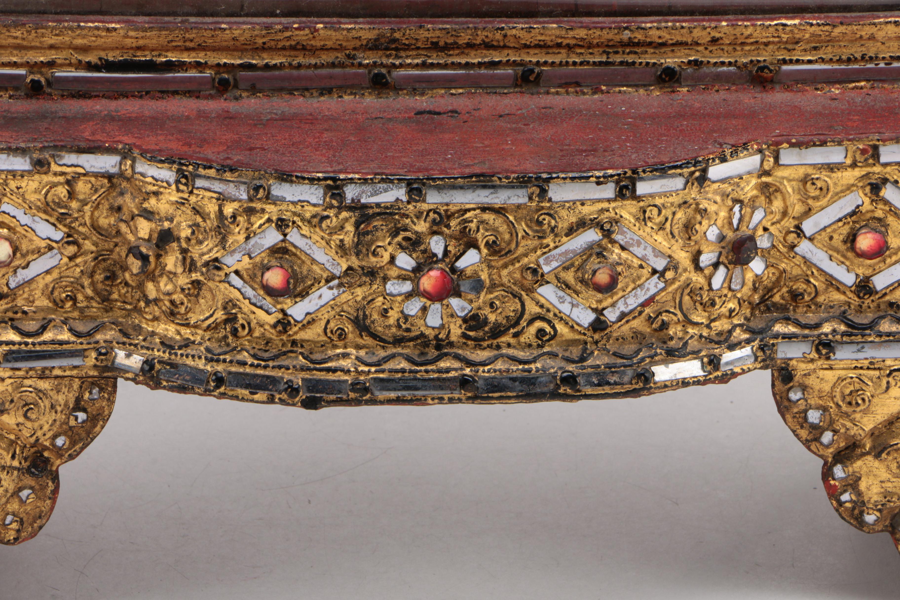 Thai Mandalay-Style Gilt and Glass-Decorated Tabletop Display Case