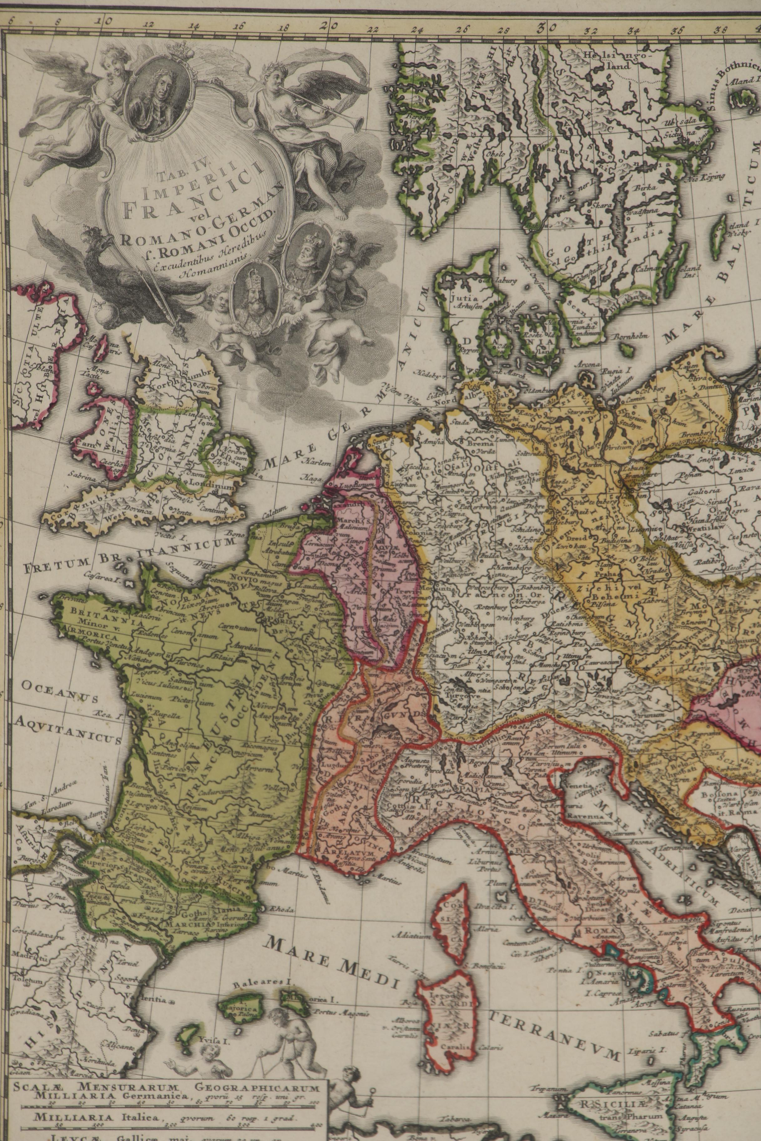 Homann Heirs Engraved Map of Holy Roman Empire under Charles V, circa 1750