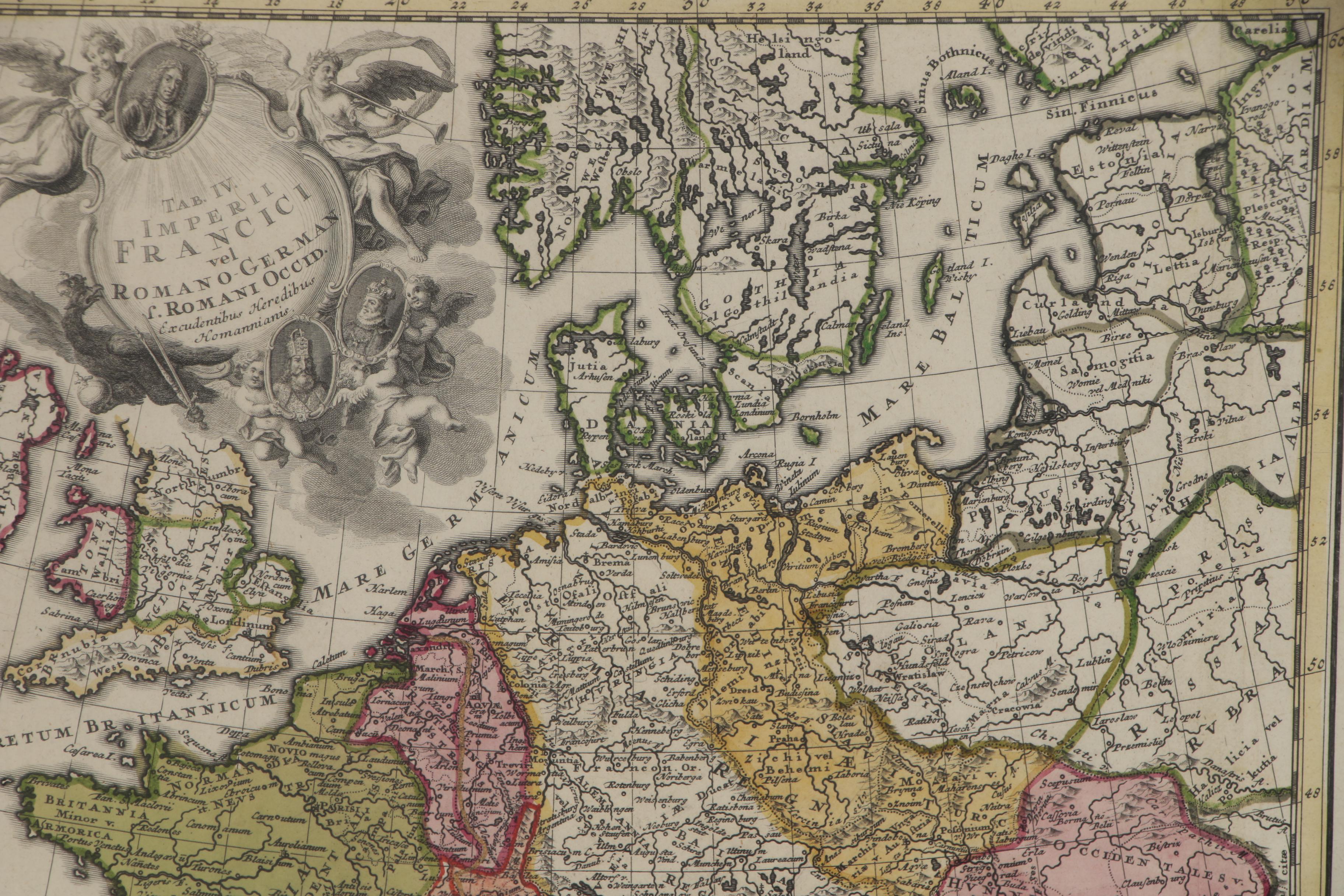 Homann Heirs Engraved Map of Holy Roman Empire under Charles V, circa 1750