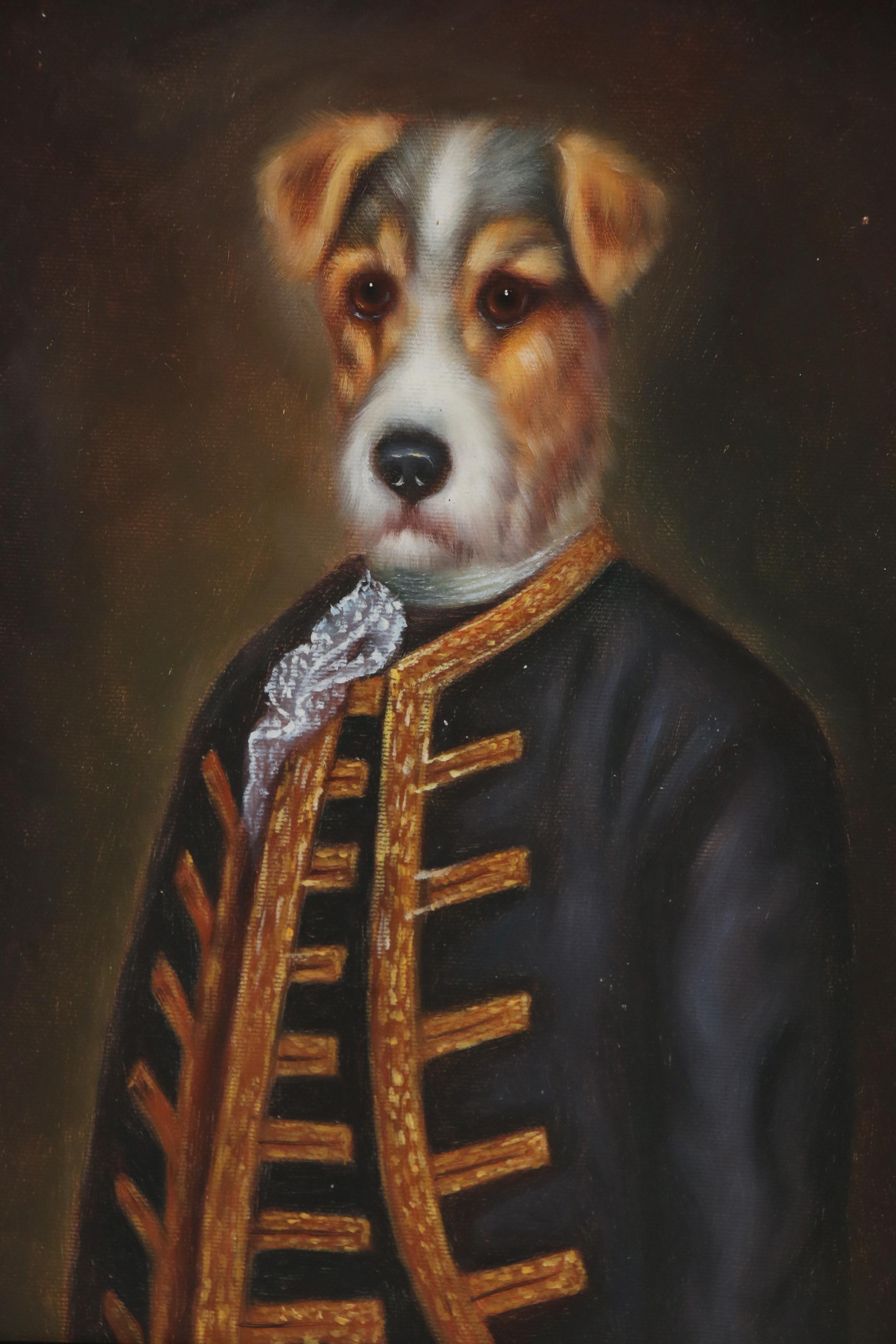 Anthropomorphic Dog Oil Painting