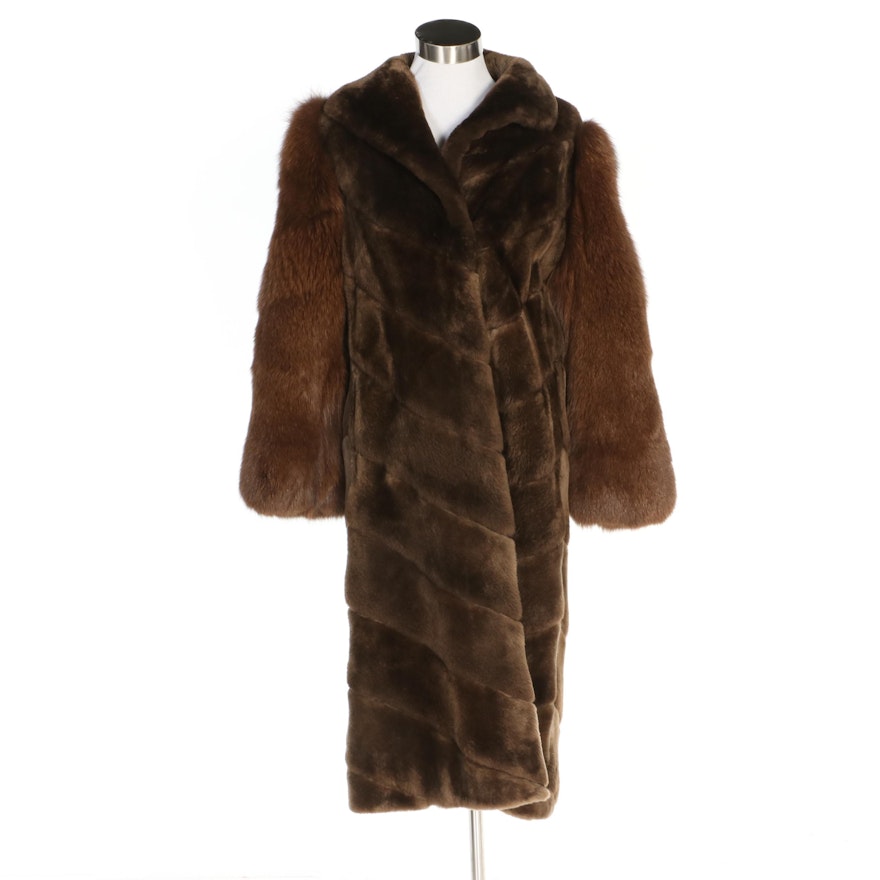 Sheared Beaver Fur and Fox Fur Coat from Creeds Furs of Toronto, Vintage