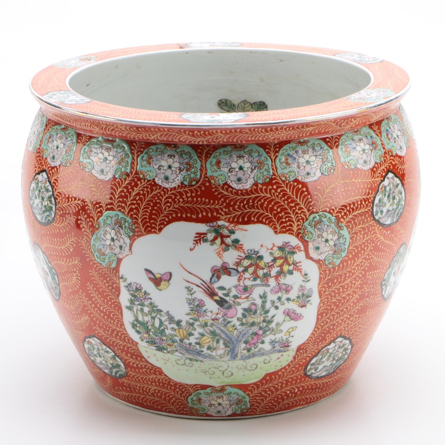 Chinese Porcelain Fishbowl Jardiniere