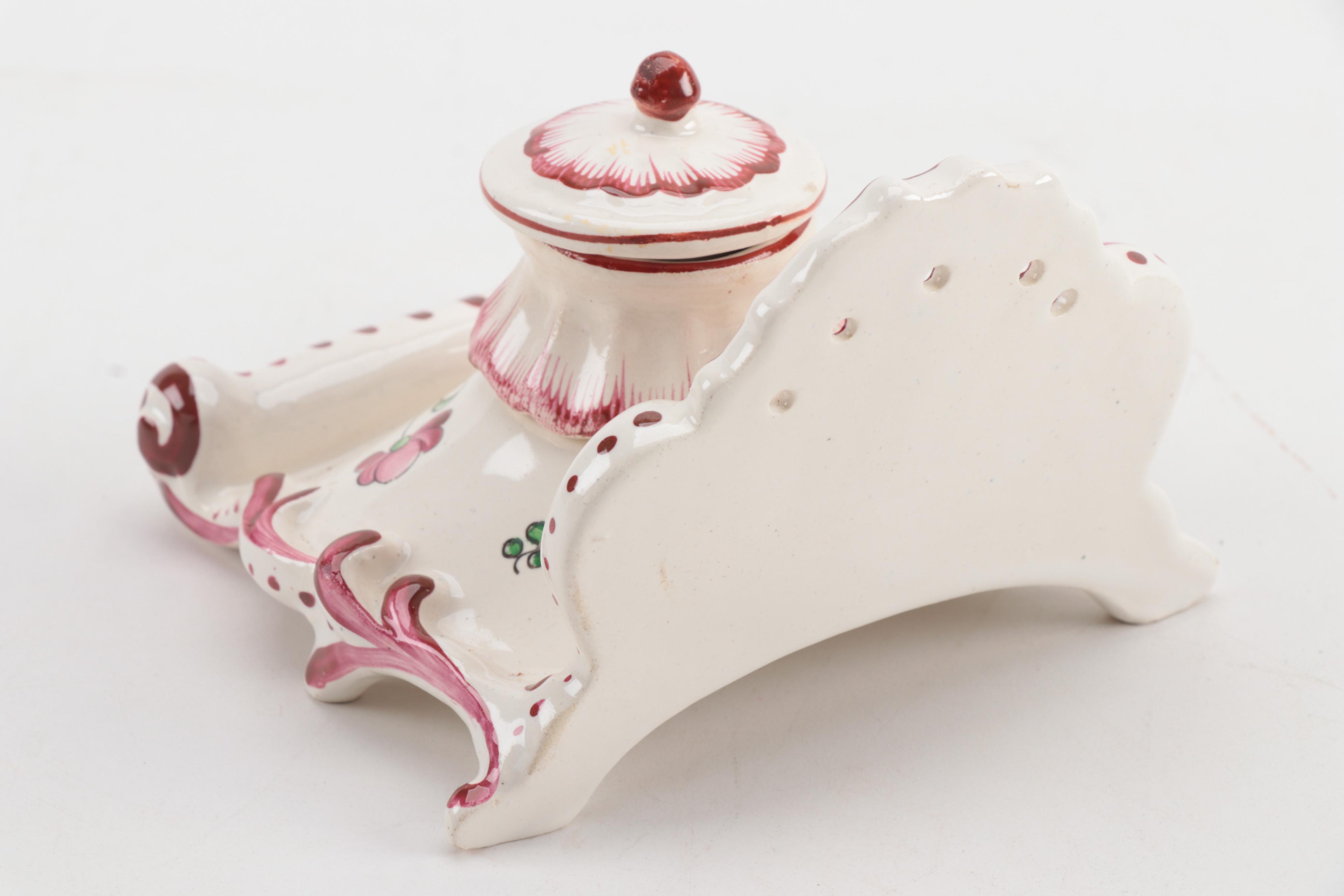 French Imperial Ceramic Inkwell, Early to Mid 20th Century