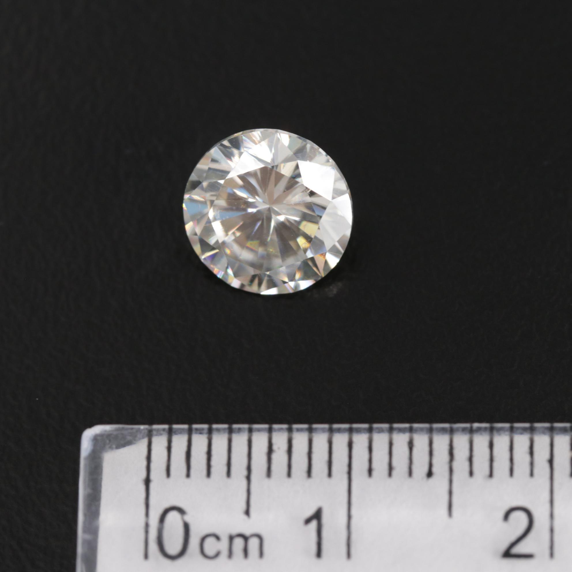 Loose 2.31 CT Round Faceted Moissanite