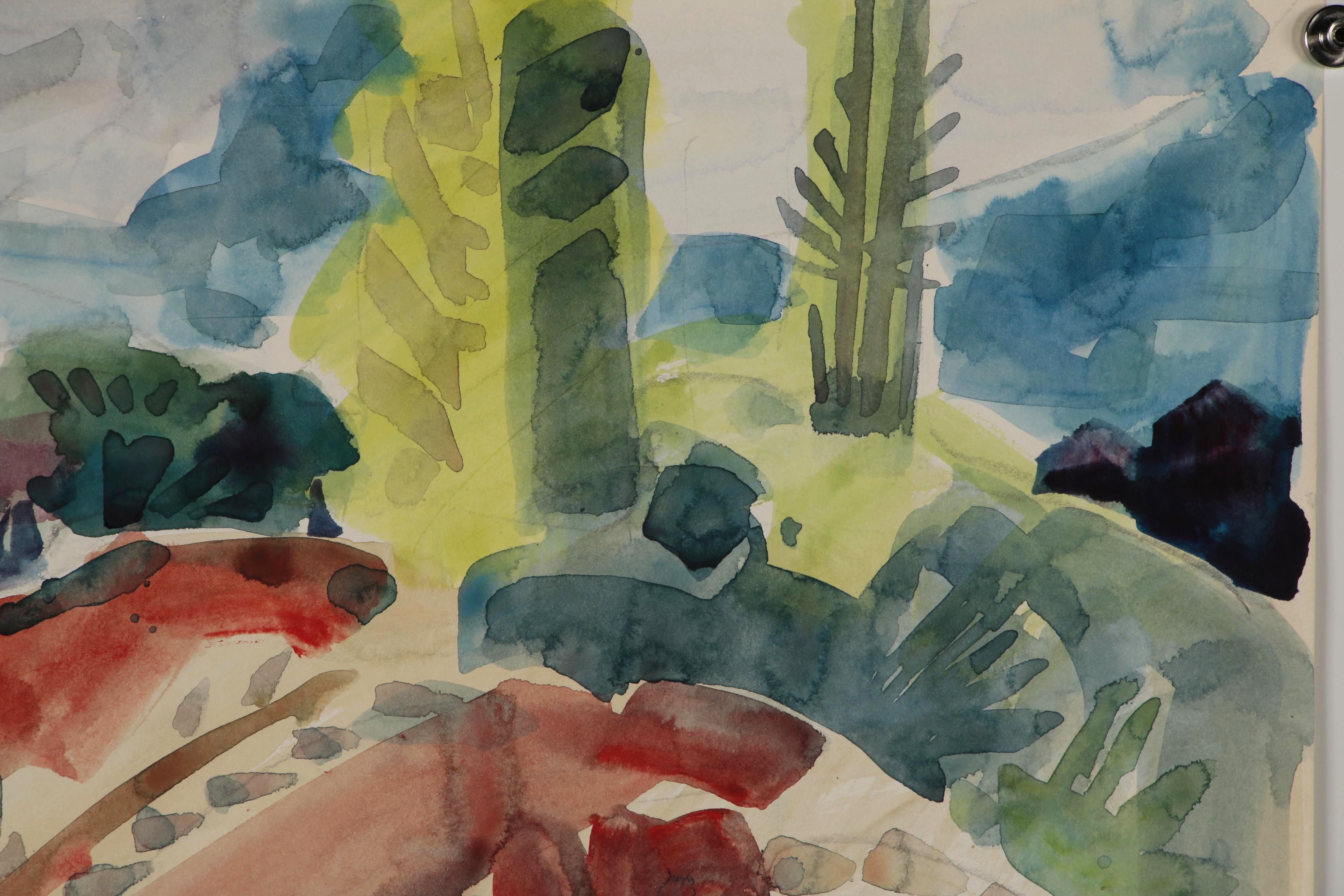 Jack Meanwell Abstract Watercolor Painting