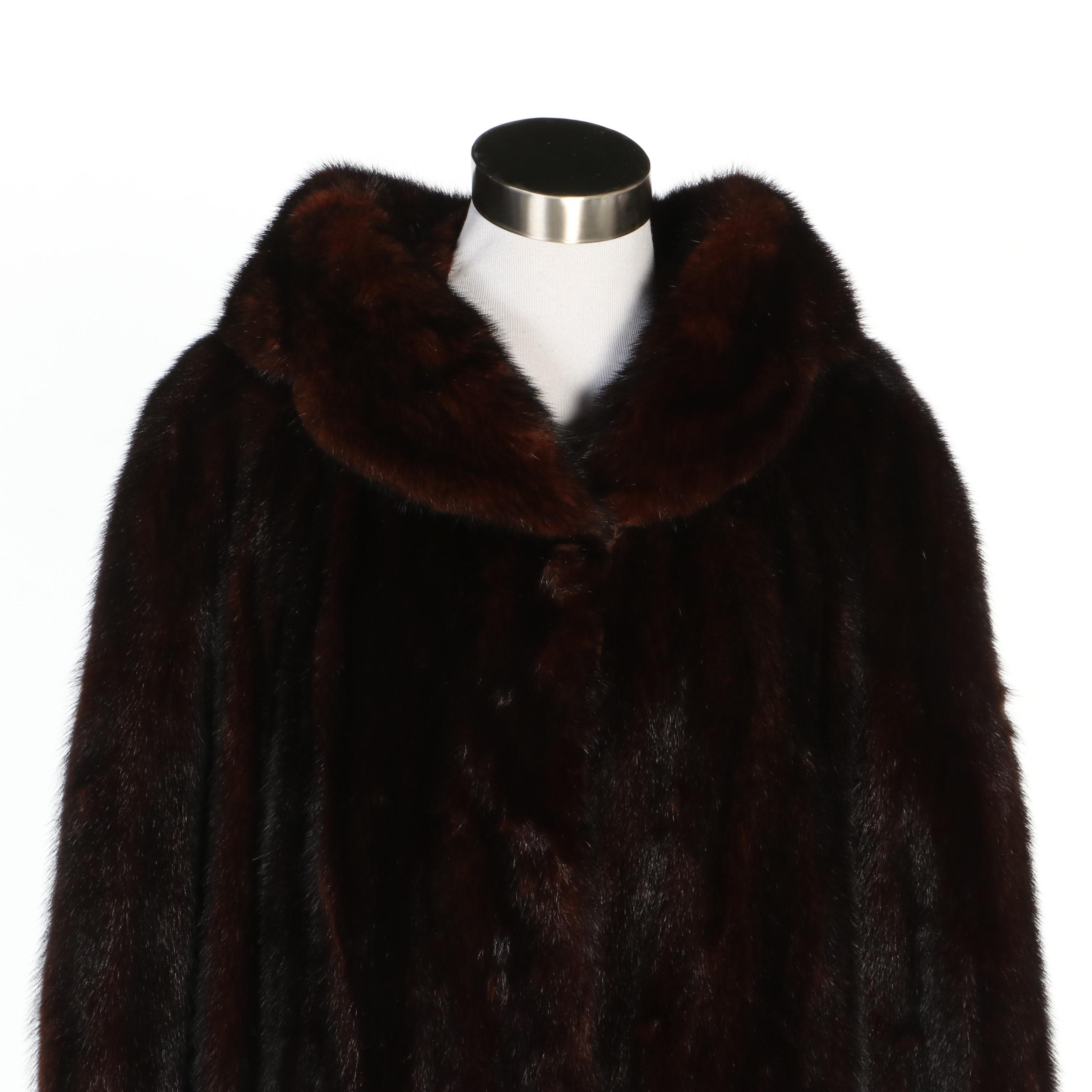 Mahogany Mink Fur Coat from Jordan Marsh of Boston, Vintage
