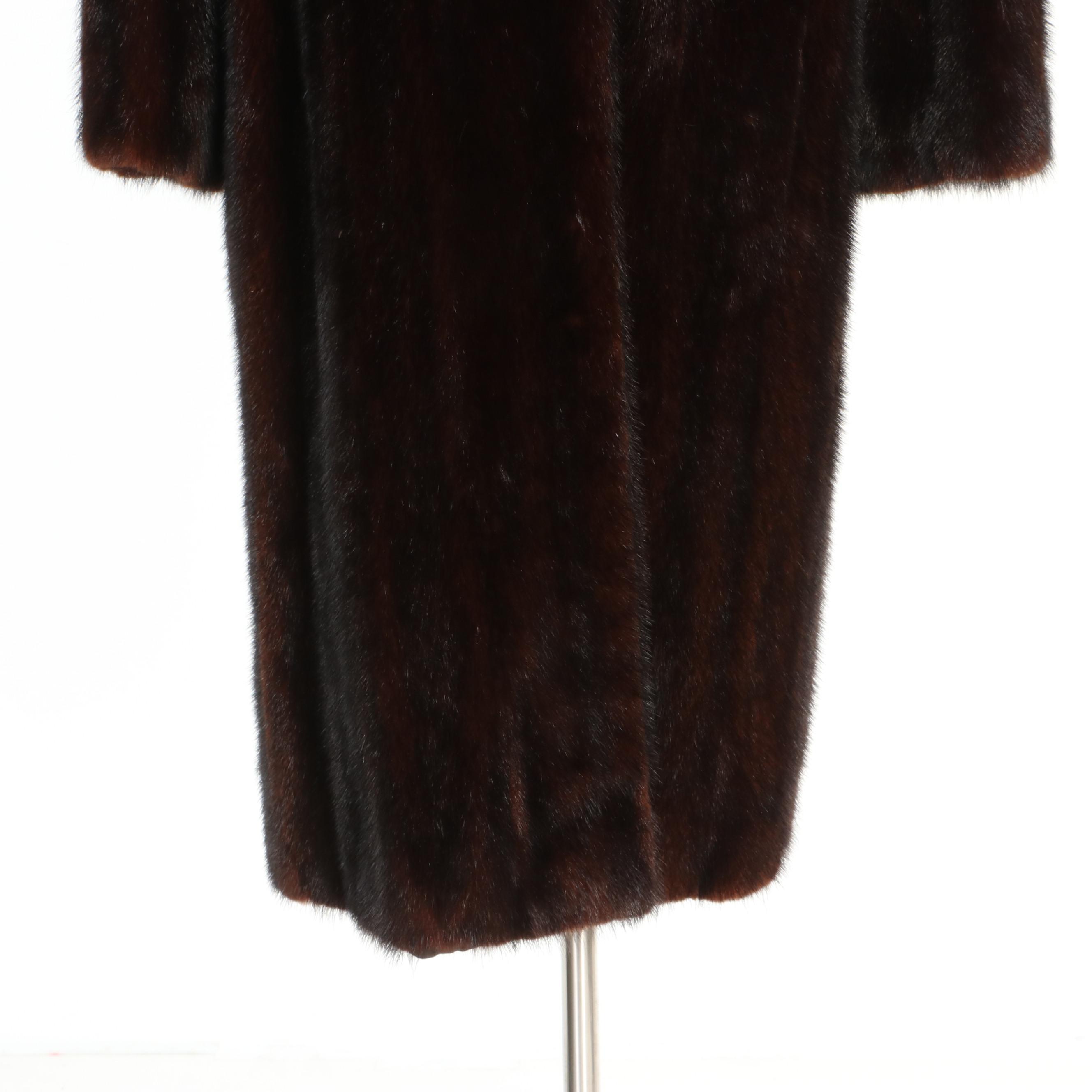 Mahogany Mink Fur Coat from Jordan Marsh of Boston, Vintage