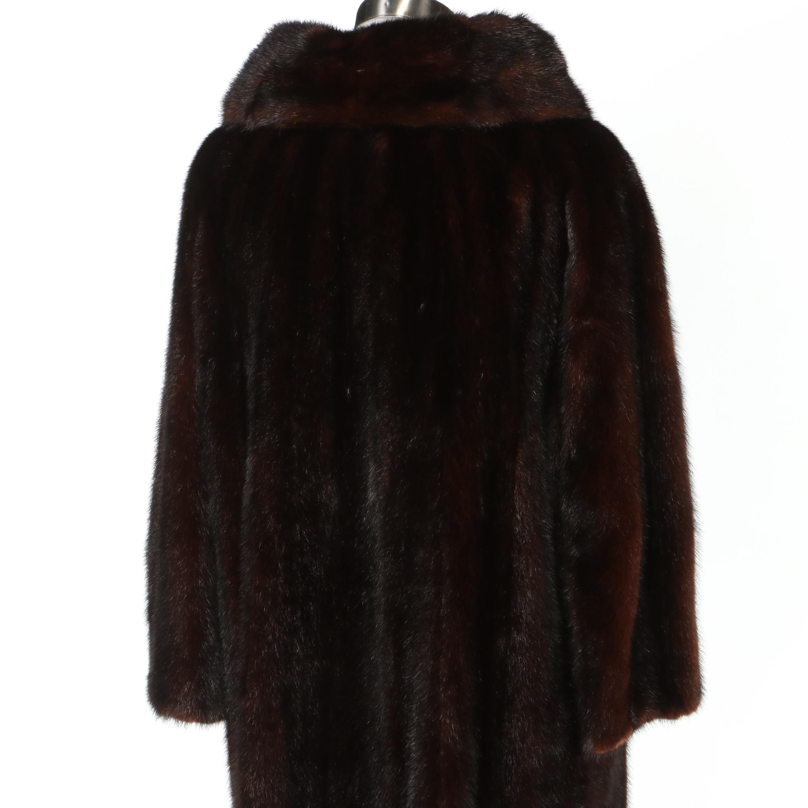 Mahogany Mink Fur Coat from Jordan Marsh of Boston, Vintage