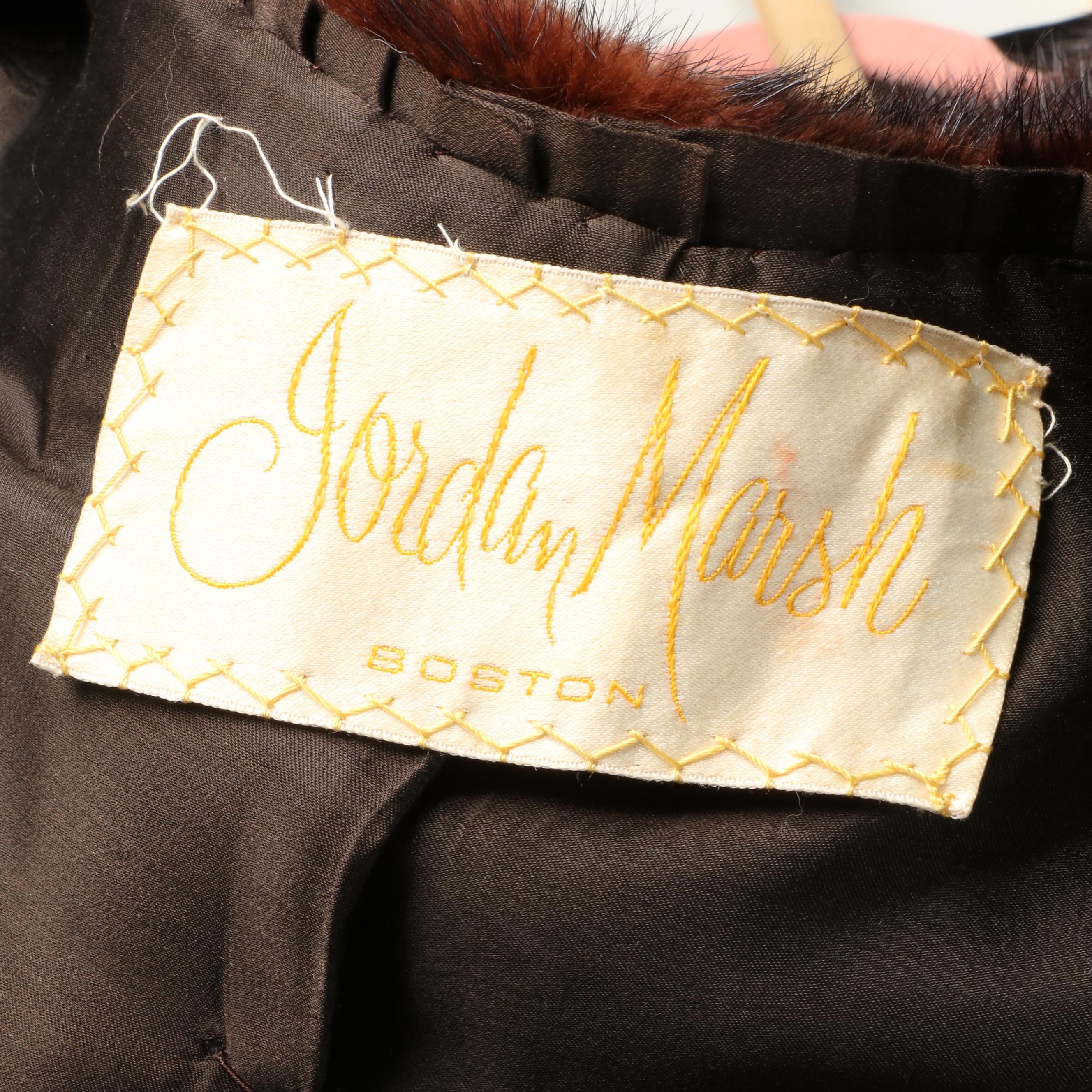 Mahogany Mink Fur Coat from Jordan Marsh of Boston, Vintage