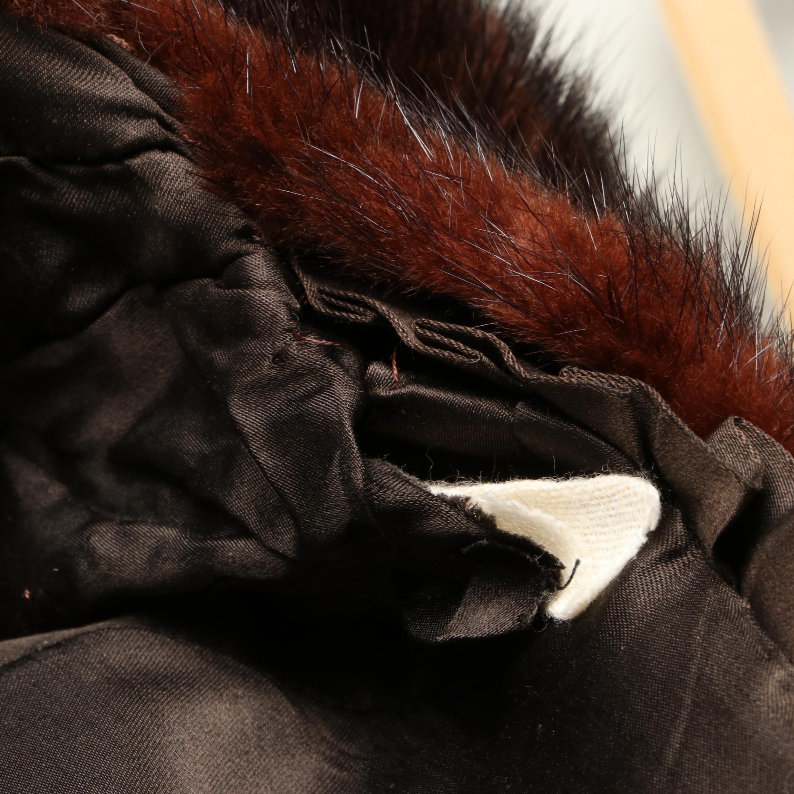Mahogany Mink Fur Coat from Jordan Marsh of Boston, Vintage