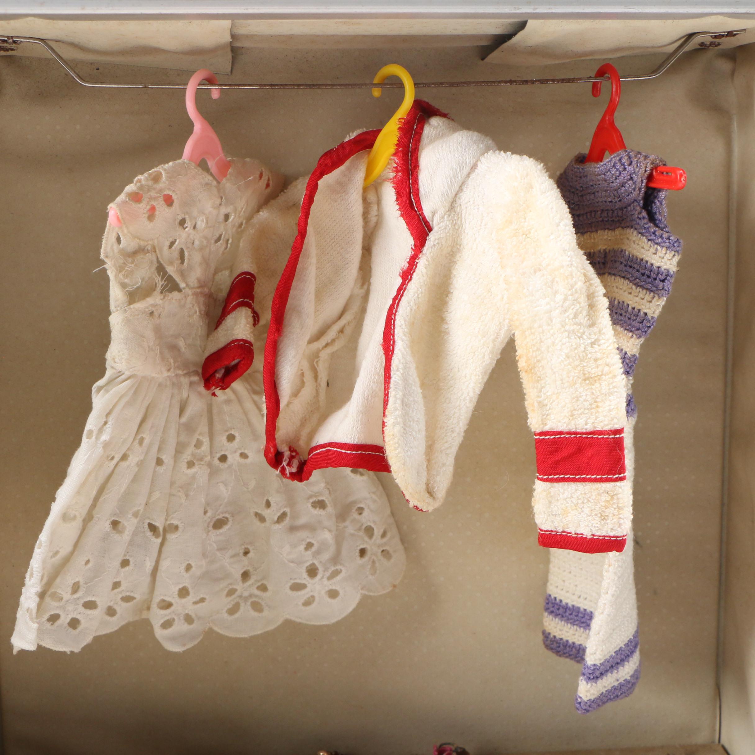 Mattel Barbie and Ken Dolls with Clothing and Carrying Case, 1960s