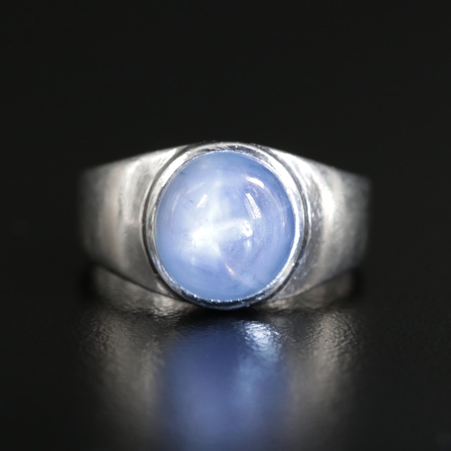 Platinum 7.54 CT Star Sapphire Ring