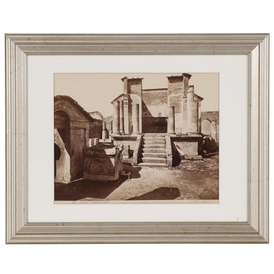 Giorgio Sommer Albumen Silver Photograph "Pompei - Tempio d'Iside"