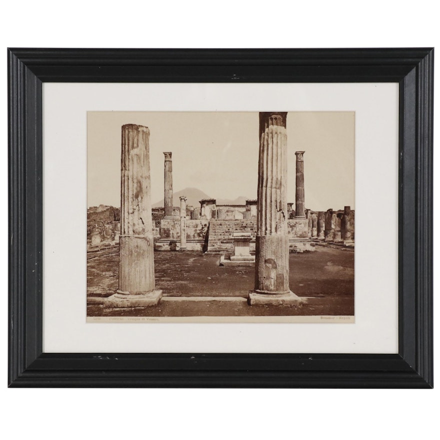 Giorgio Sommer Albumen Silver Photograph "Pompei - Tempio di Venere"