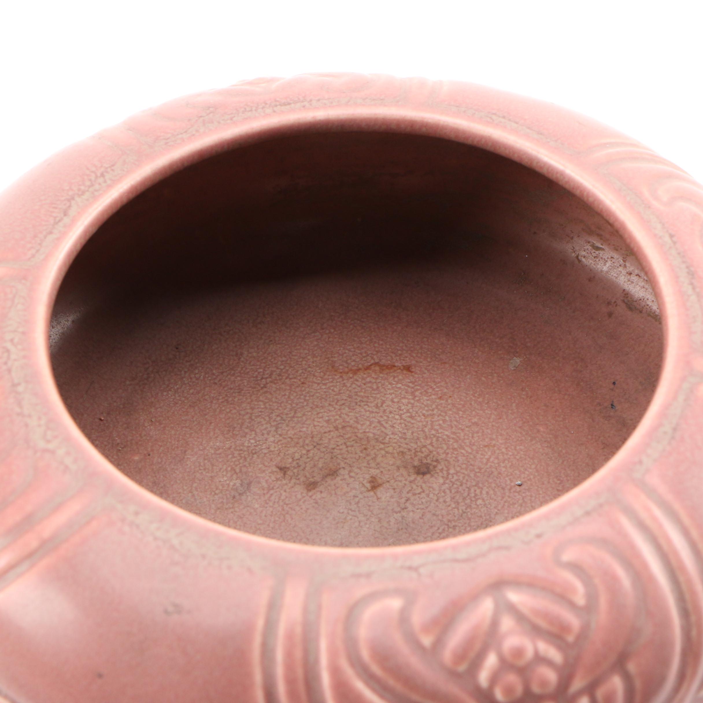 Rookwood Pottery Matte Glaze Low Bowl and "Greek Key" Vase, 1920 and 1924