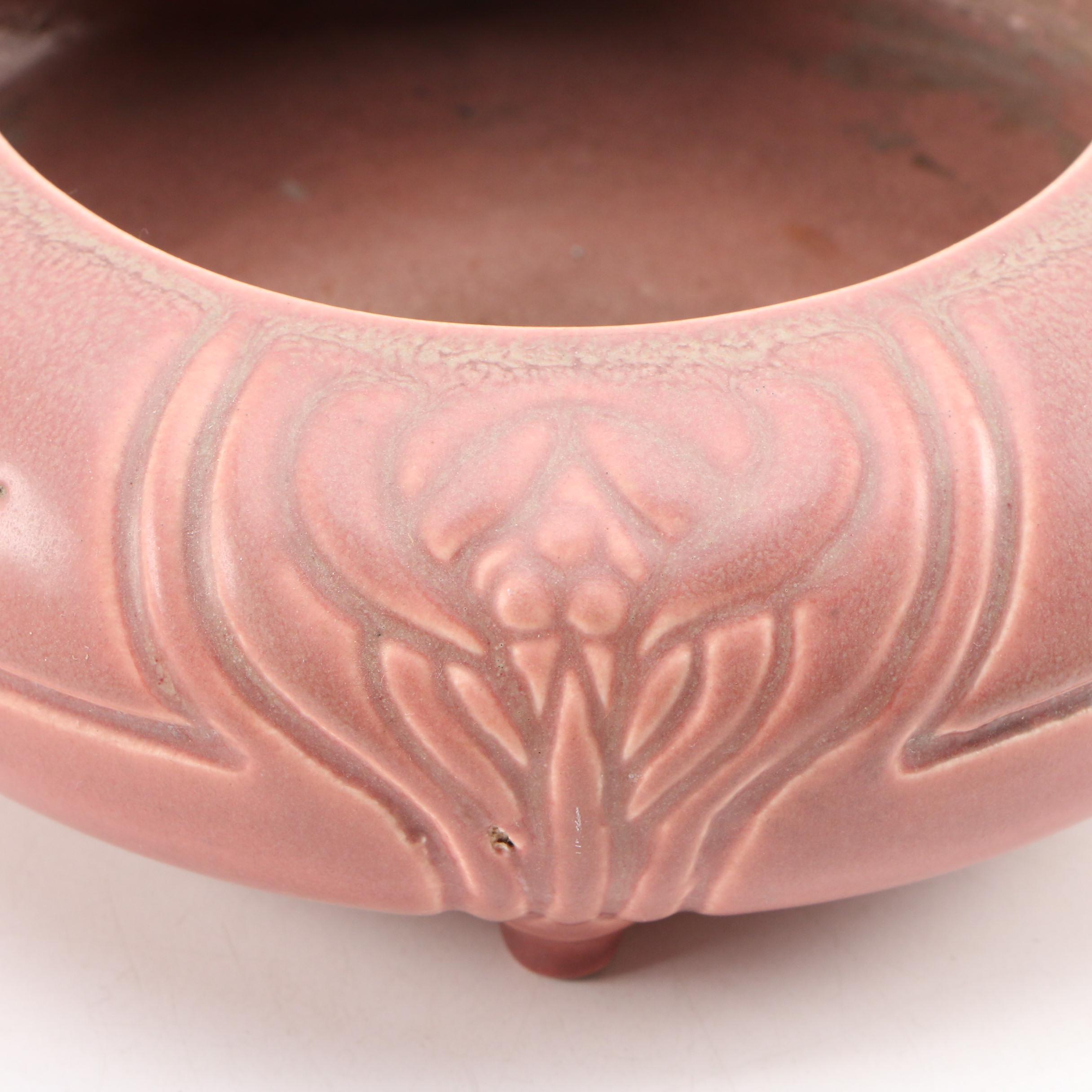 Rookwood Pottery Matte Glaze Low Bowl and "Greek Key" Vase, 1920 and 1924