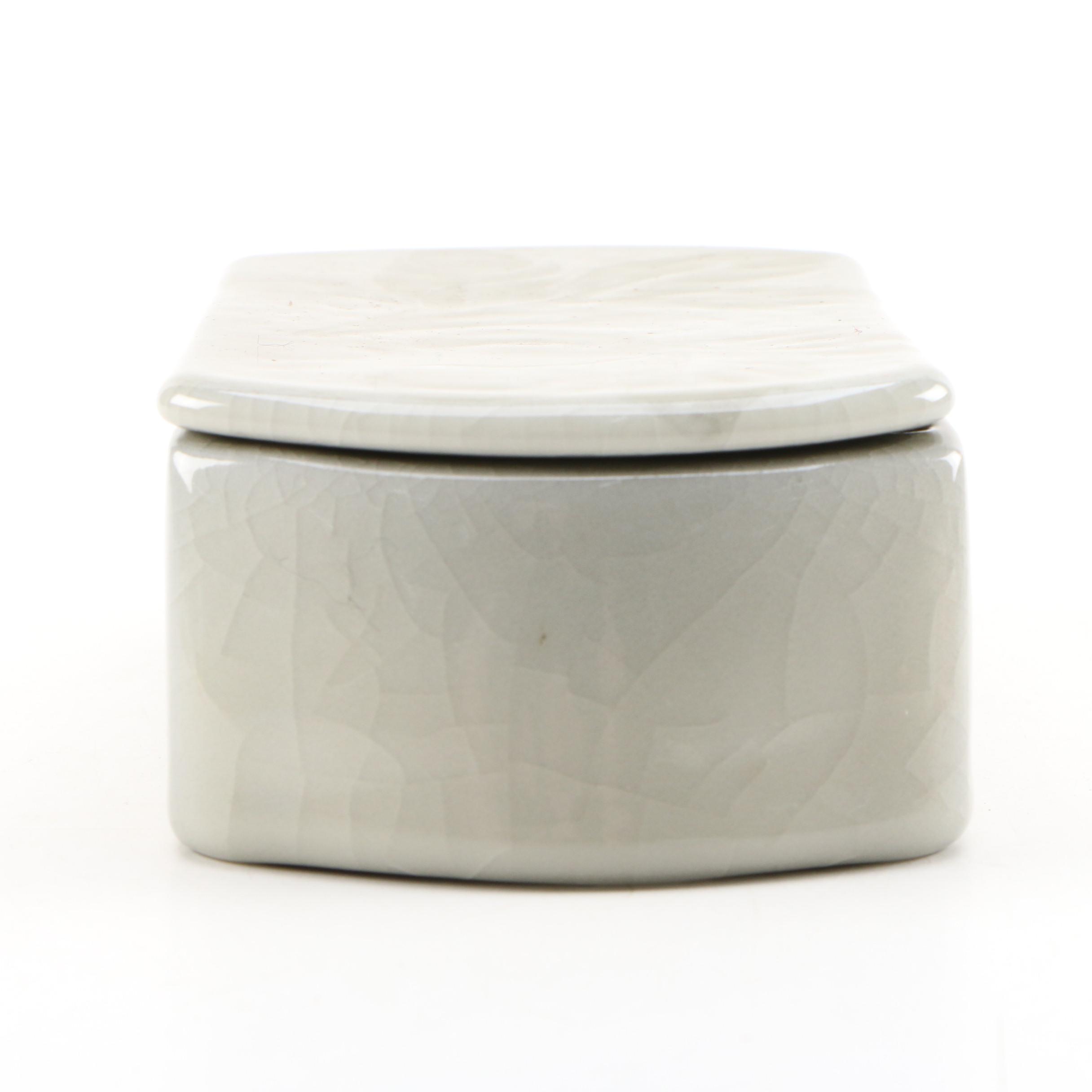 Lois Furukawa Rookwood Pottery Floral Painted Lidded Box, 1946