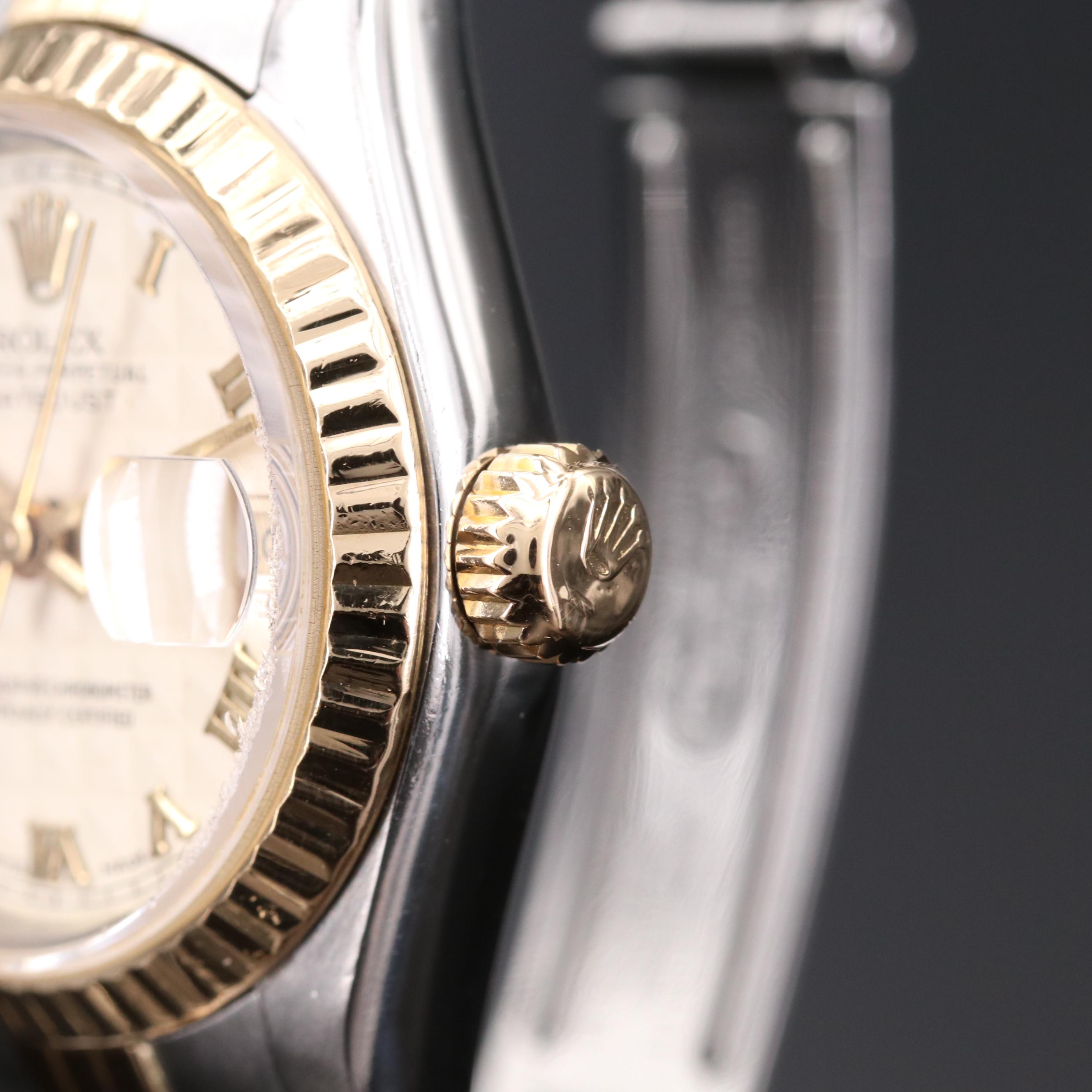 Rolex Datejust Pyramid Dial 18K Gold and Stainless Steel Automatic Watch