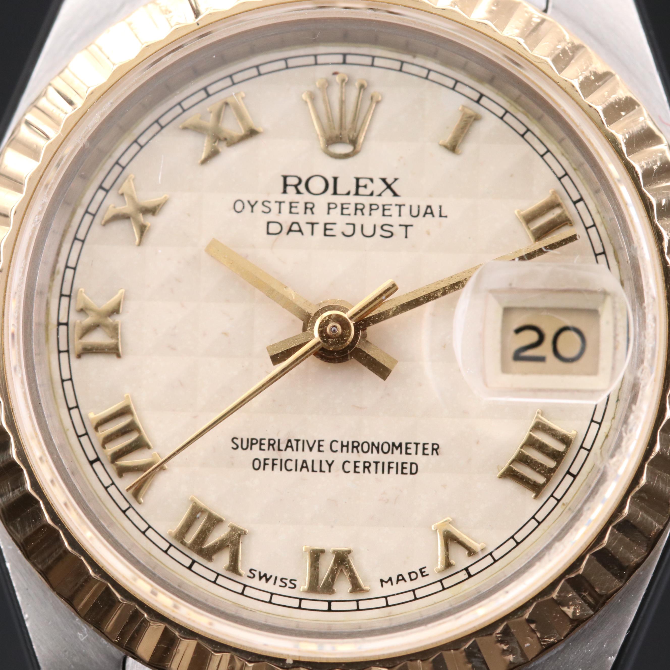 Rolex Datejust Pyramid Dial 18K Gold and Stainless Steel Automatic Watch