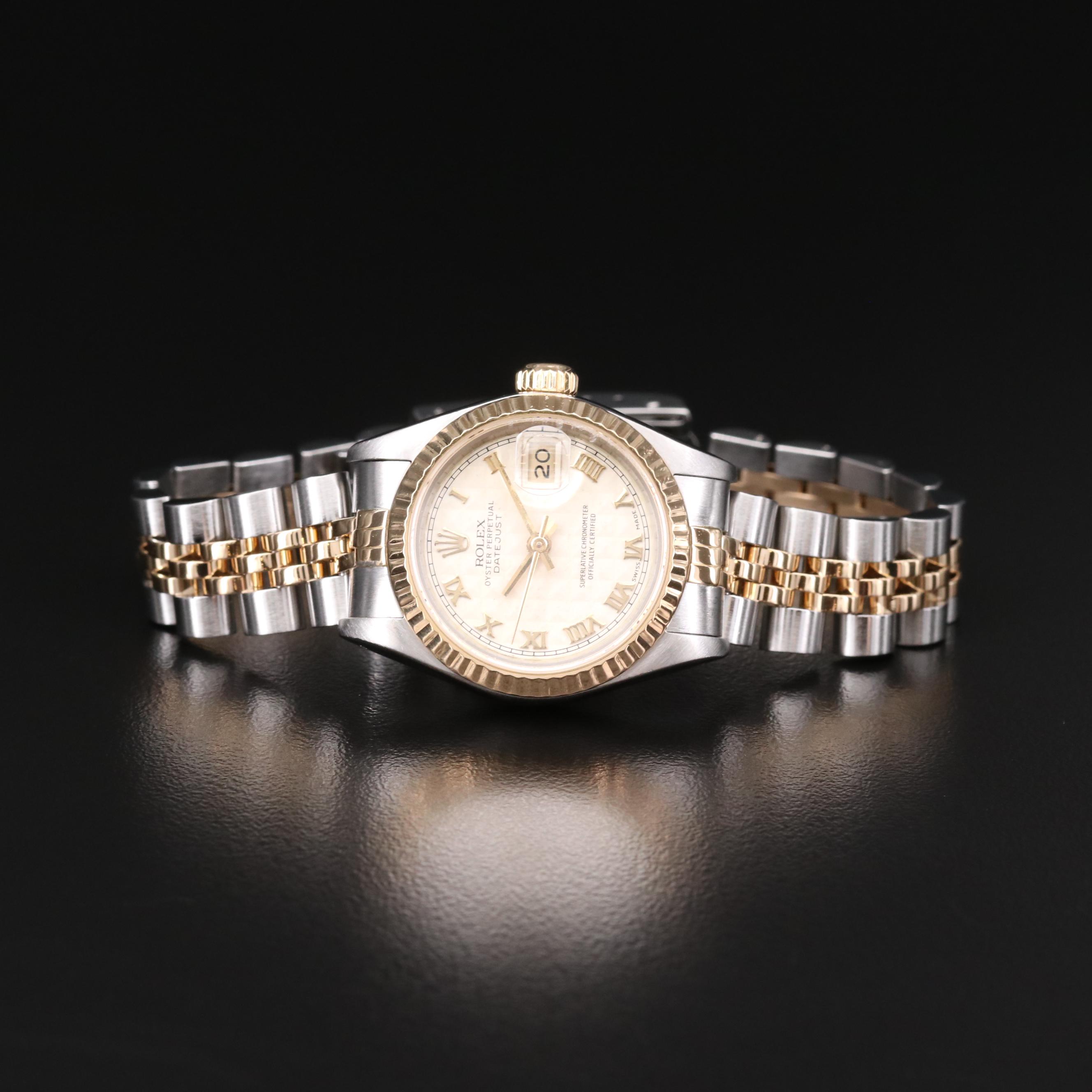 Rolex Datejust Pyramid Dial 18K Gold and Stainless Steel Automatic Watch