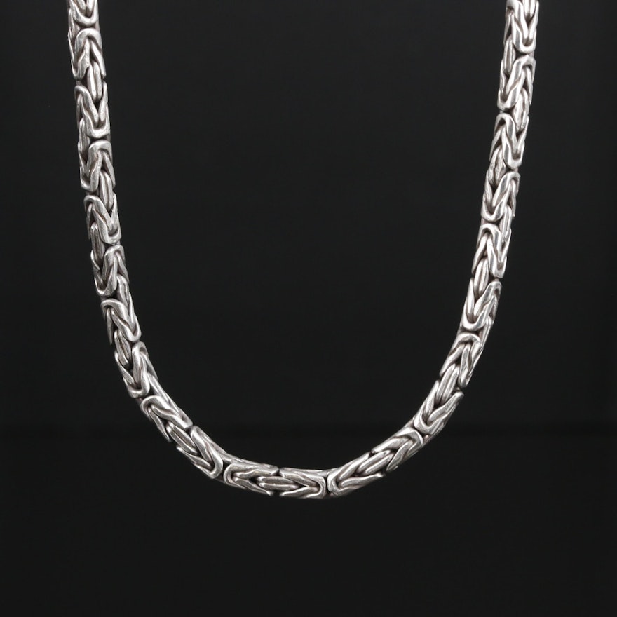 Sterling Silver Byzantine Chain Necklace