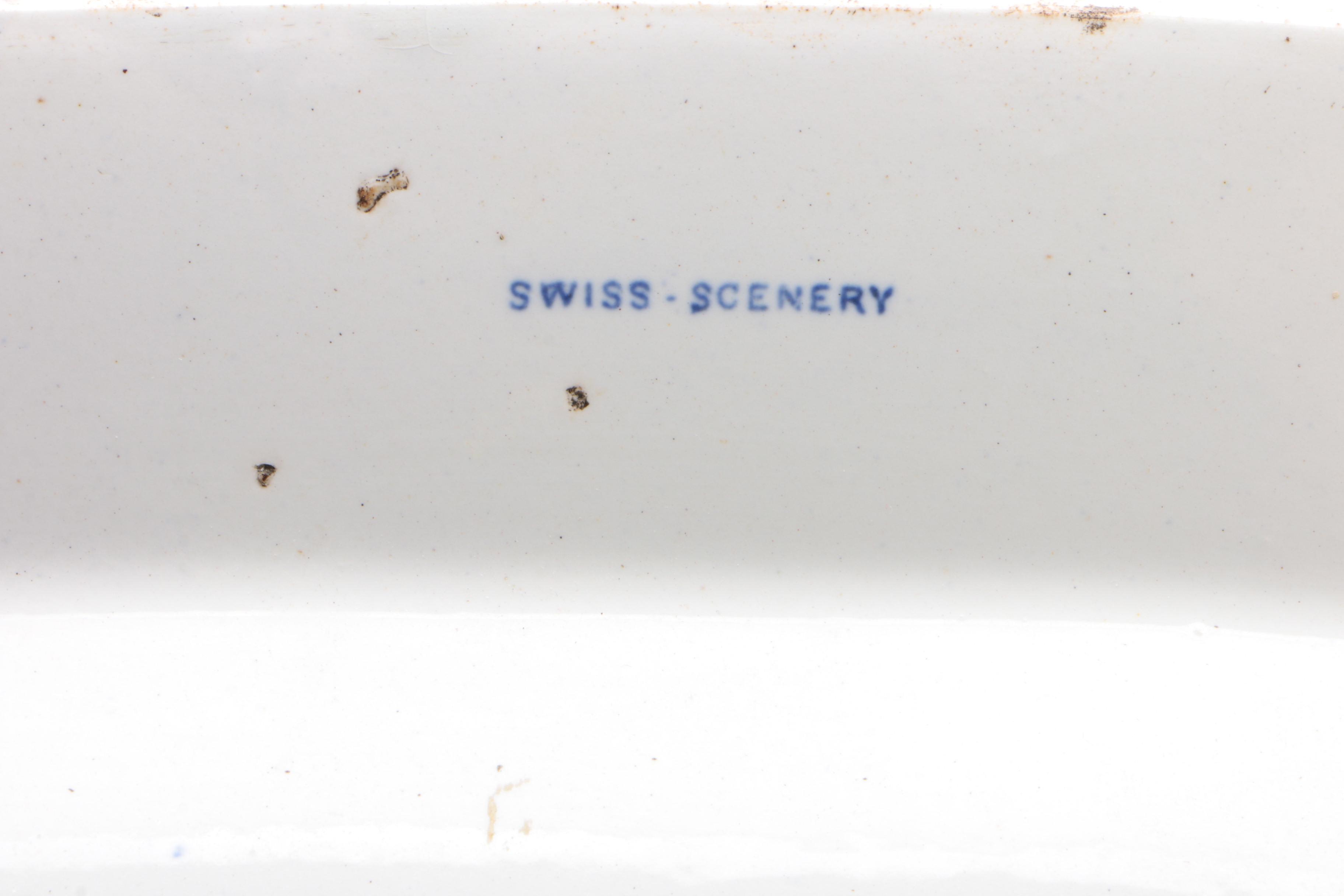 James Jamison & Co Blue Transferware "Swiss Scenery" Platter, Ca. 1828-41