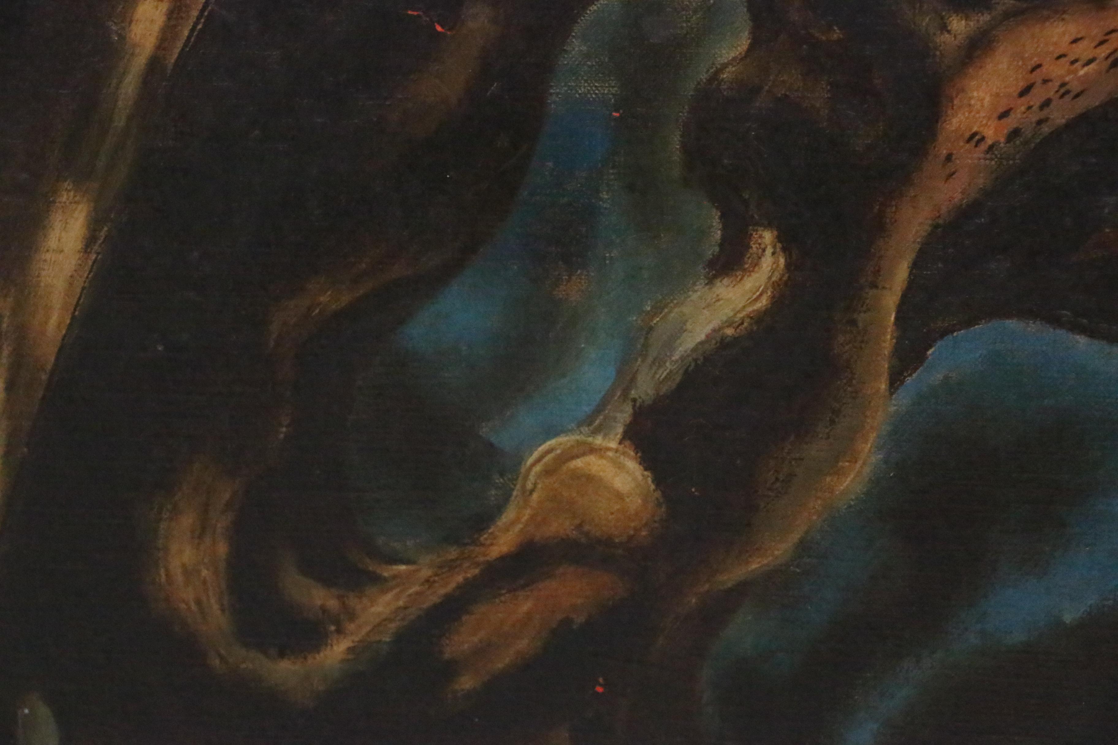 Leo Murphy Oil of Figures in Surreal Landscape