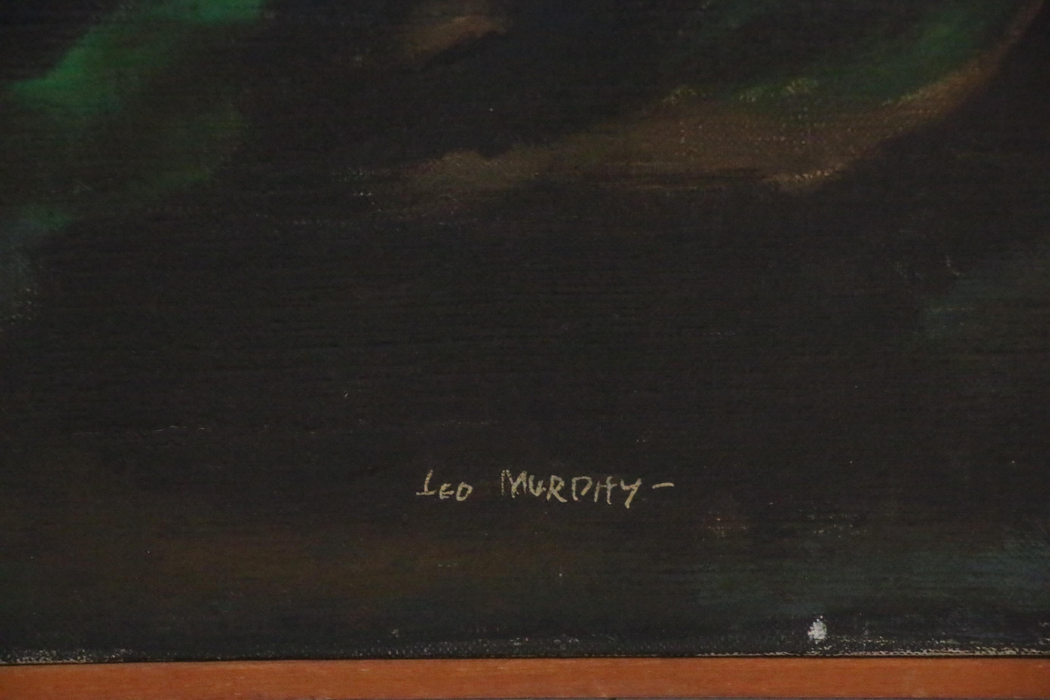 Leo Murphy Oil of Figures in Surreal Landscape