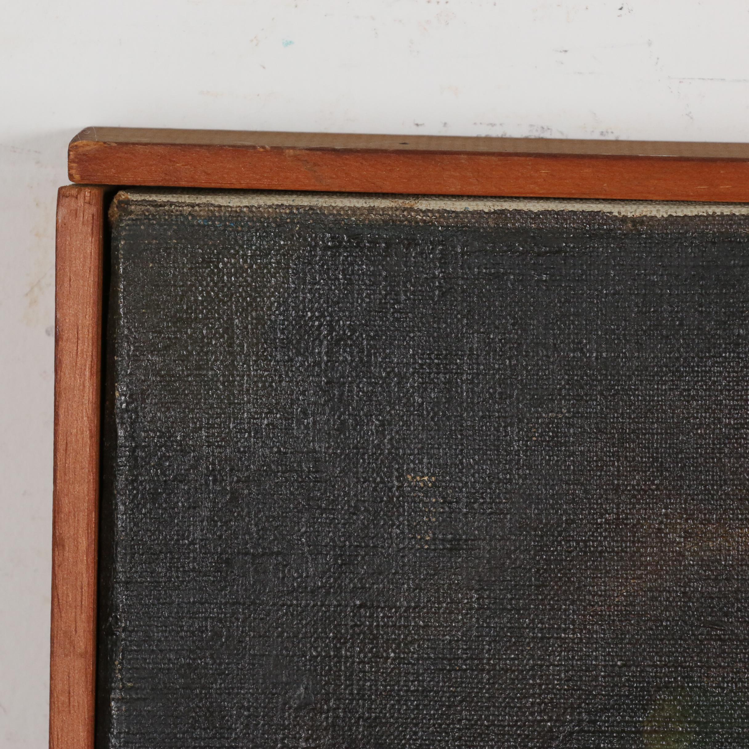 Leo Murphy Oil of Figures in Surreal Landscape