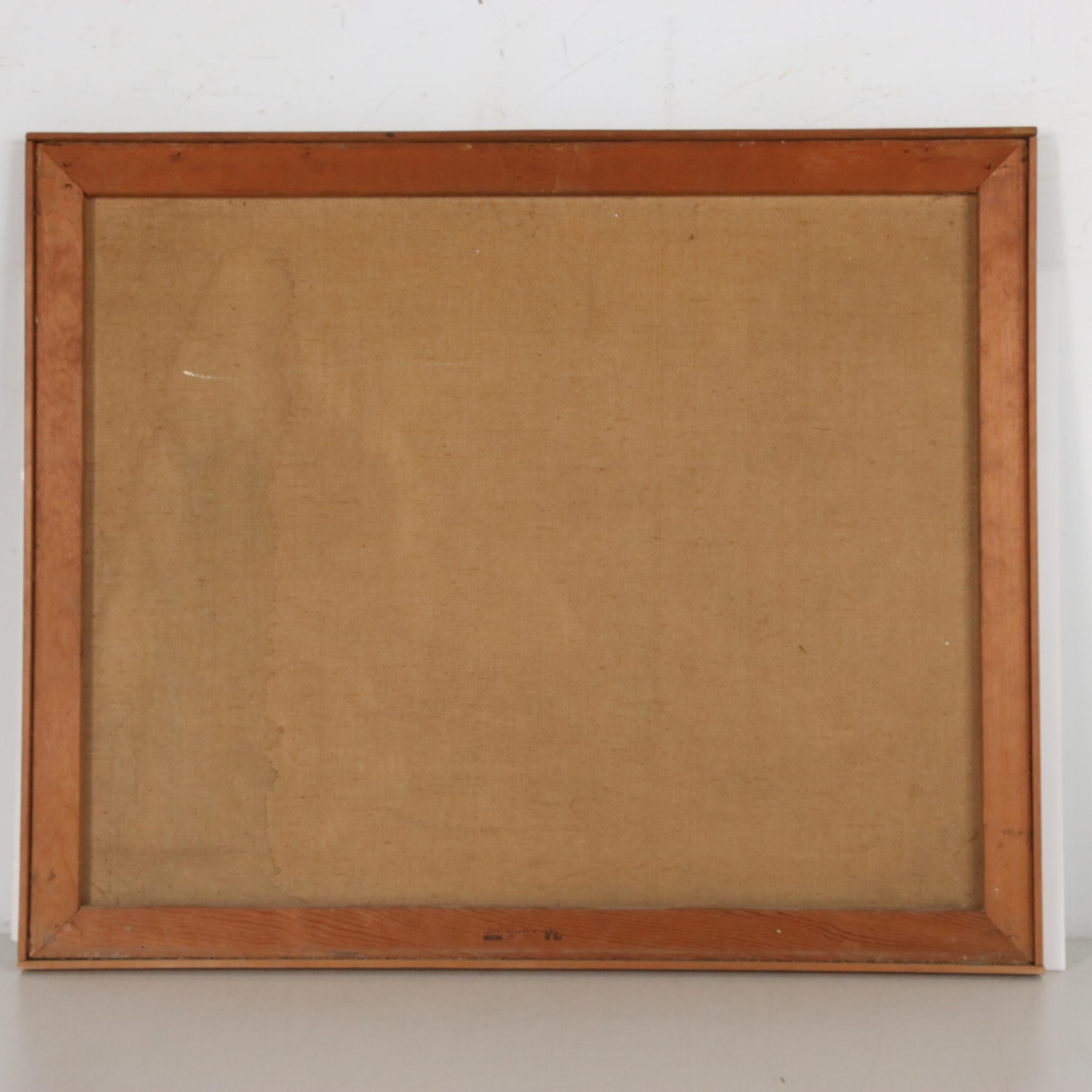 Leo Murphy Oil of Figures in Surreal Landscape