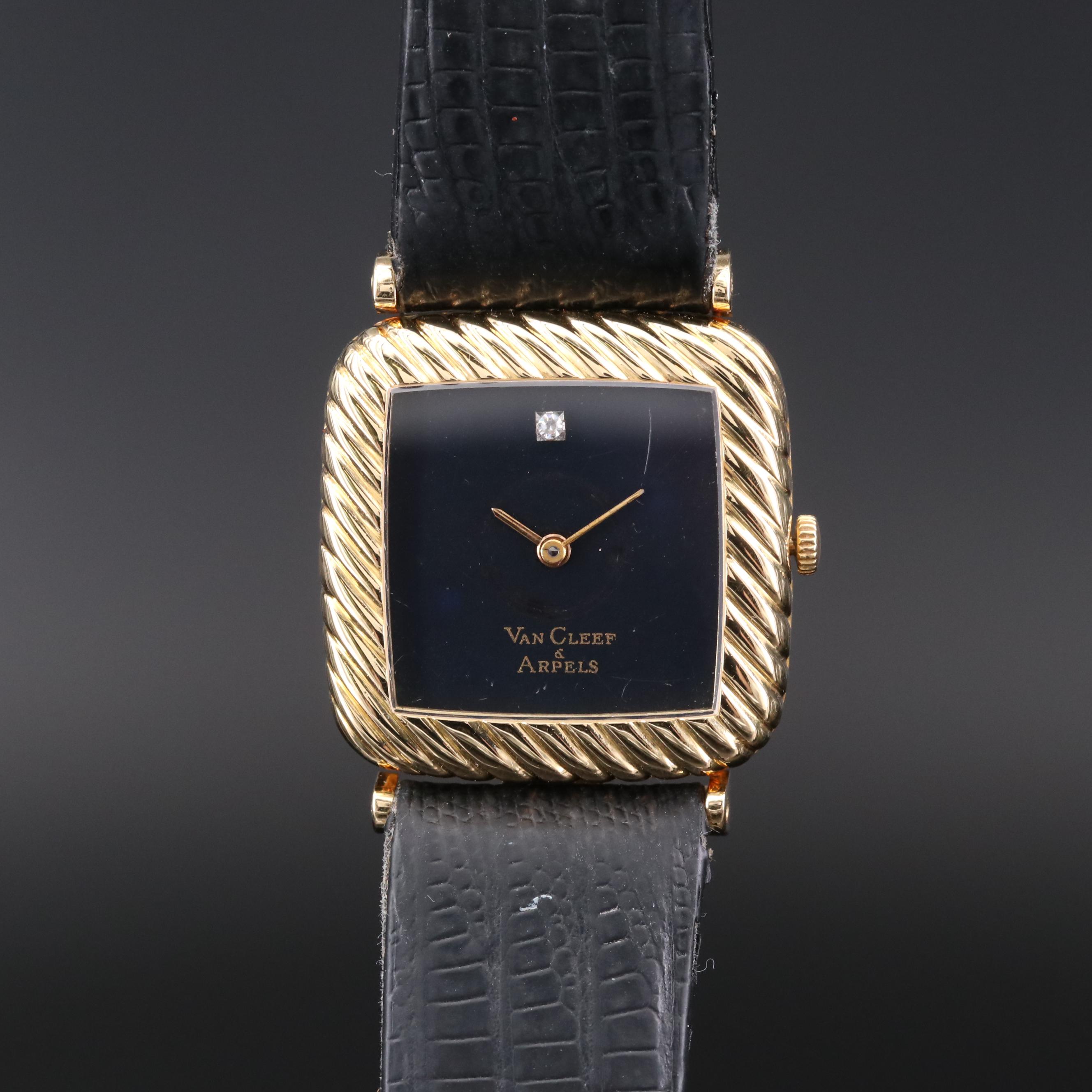 Vintage Concord For Van Cleef & Arpels Diamond and 18K Gold Watch