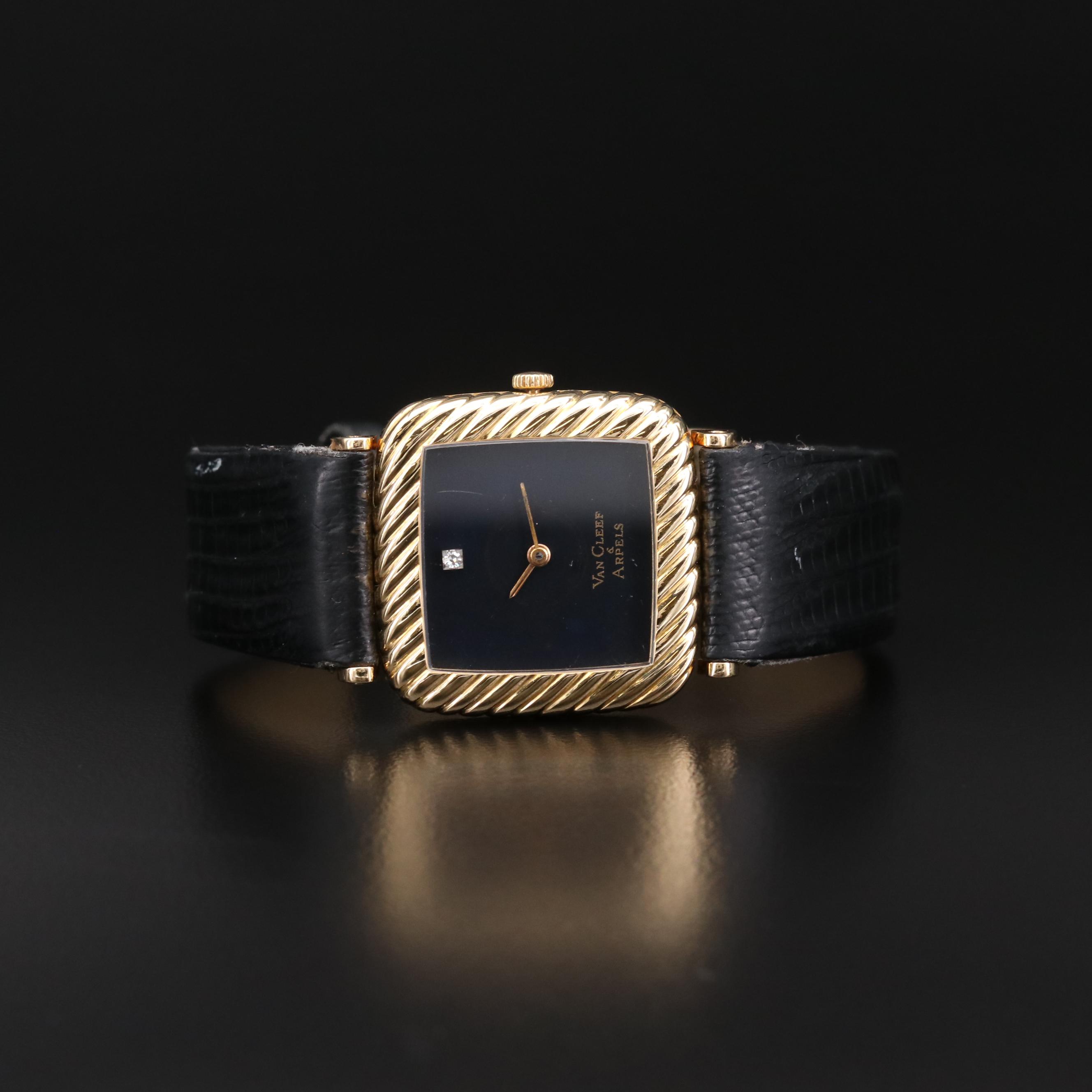 Vintage Concord For Van Cleef & Arpels Diamond and 18K Gold Watch