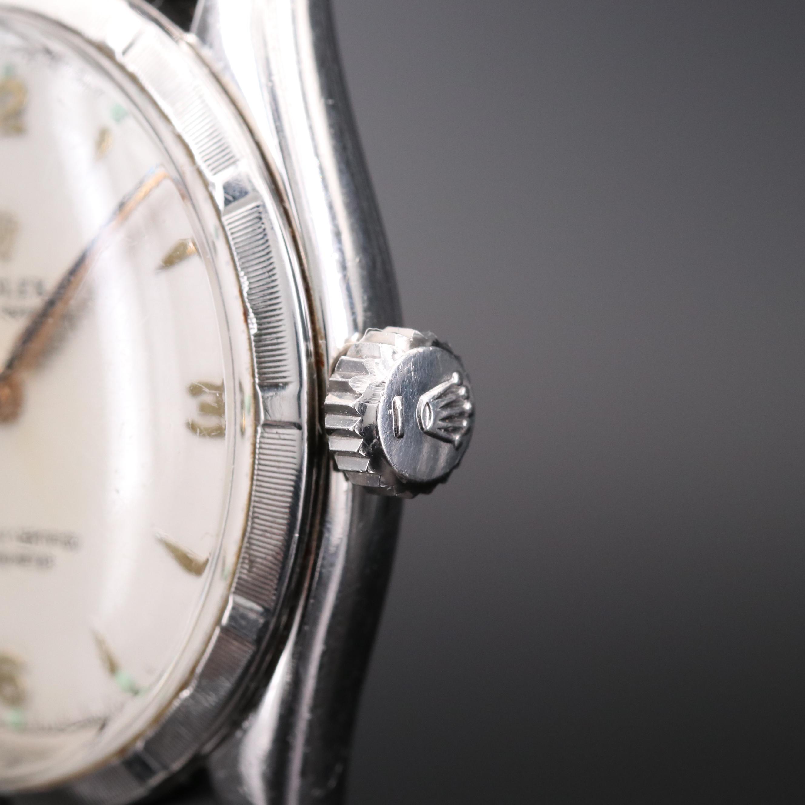 Vintage Rolex Oyster Perpetual Stainless Steel Stem Wind Watch