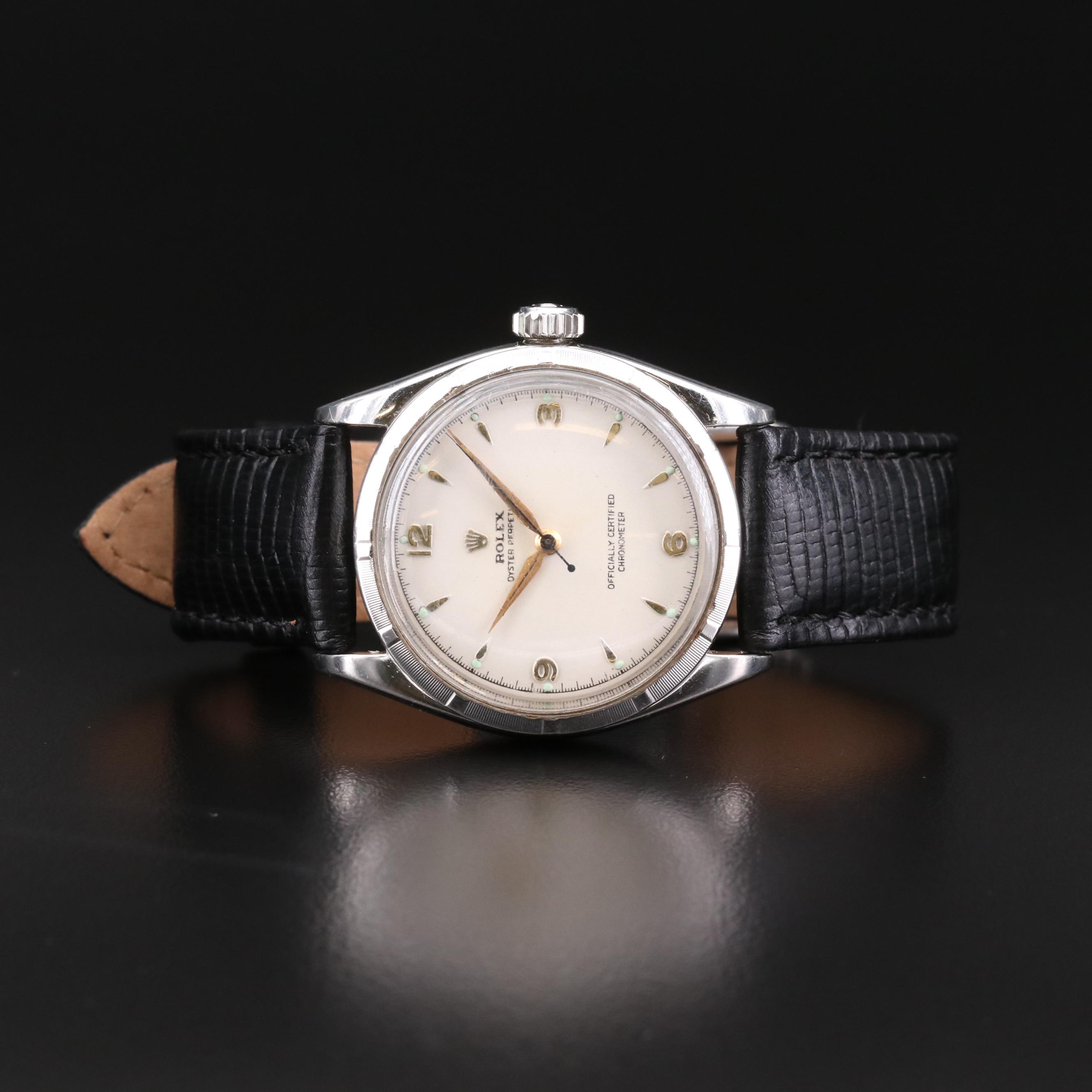 Vintage Rolex Oyster Perpetual Stainless Steel Stem Wind Watch