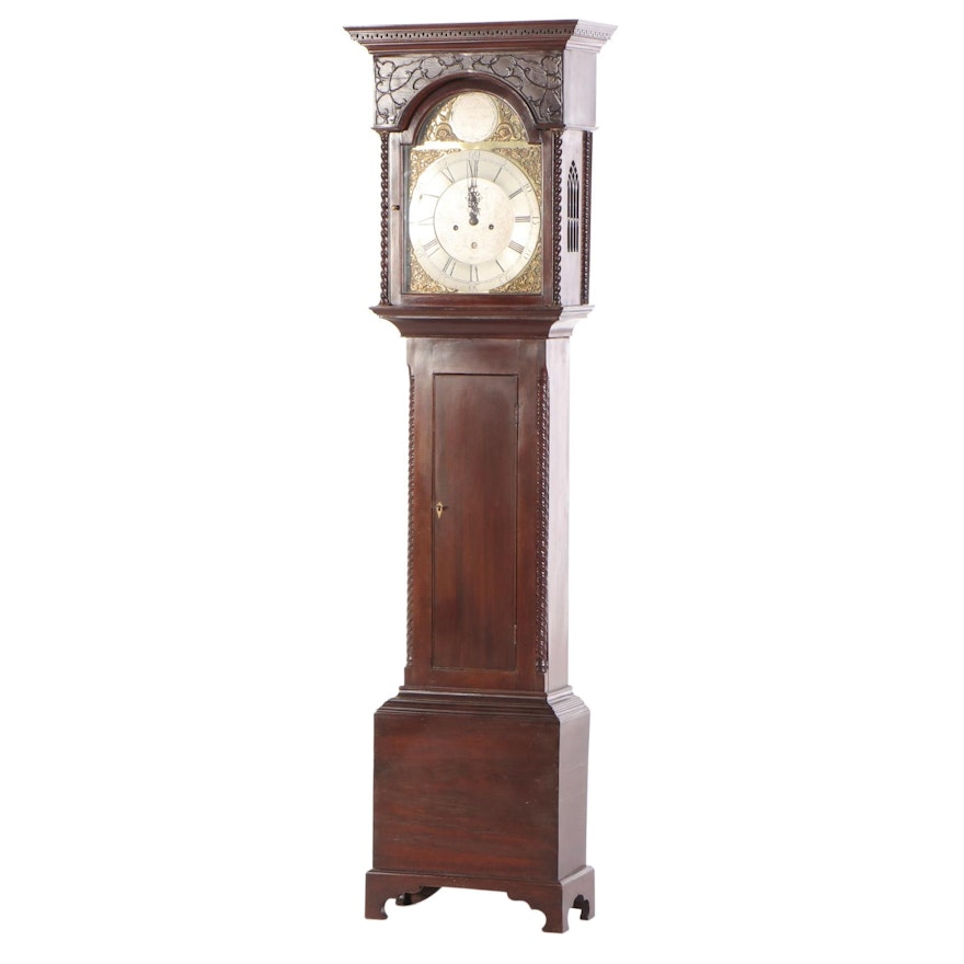 George III Mahogany Grandfather Clock, Early to Mid-18th Century