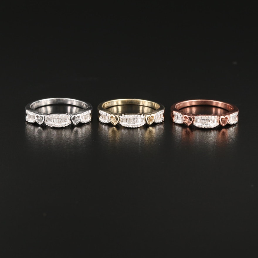 Sterling Silver Diamond Stackable Ring Set