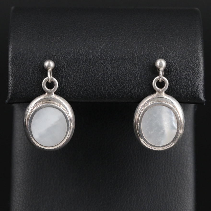 Sterling Silver Mother of Pearl Dangle Earrings