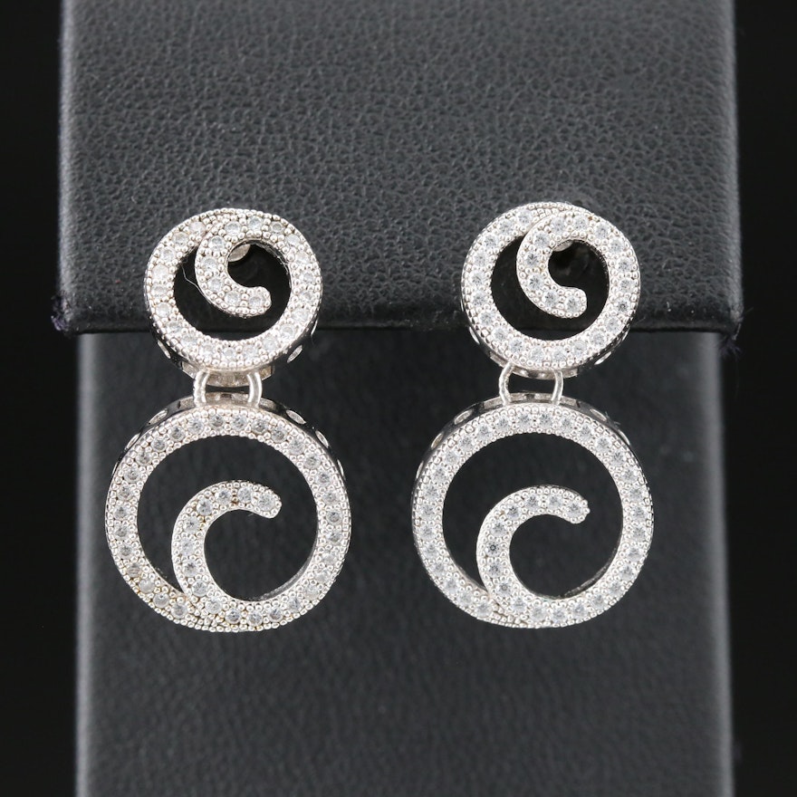 Sterling Silver Cubic Zirconia Drop Earrings