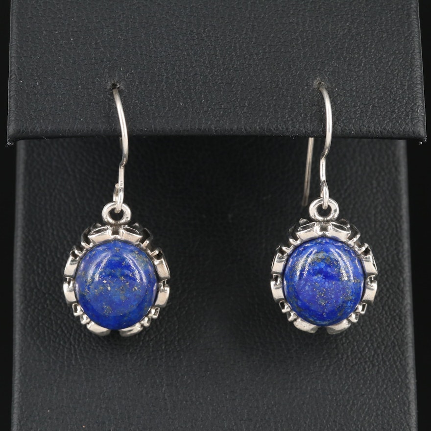 Sterling Silver Lapis Lazuli Drop Earrings