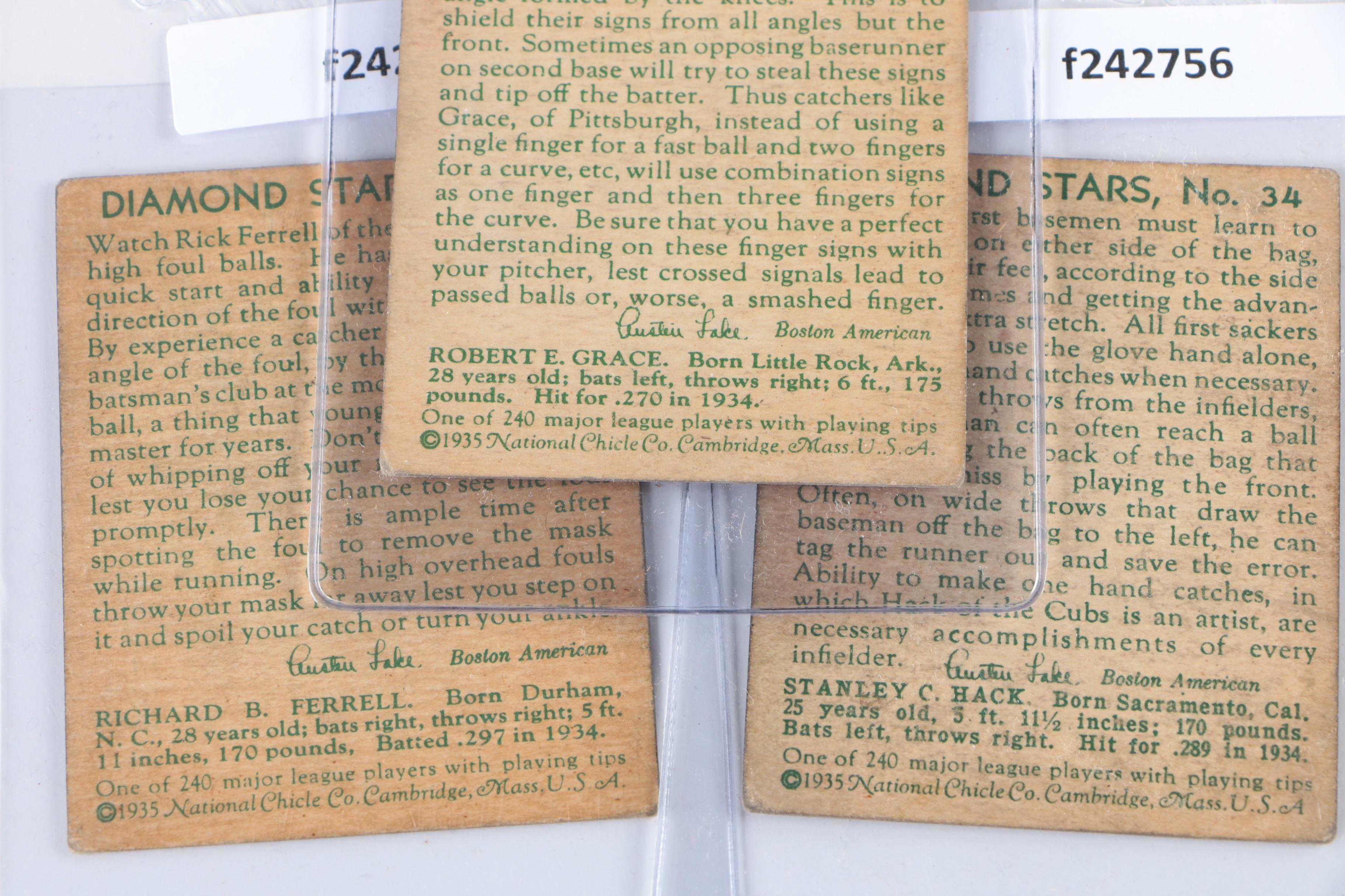 1935 "Diamond Stars" Baseball Cards