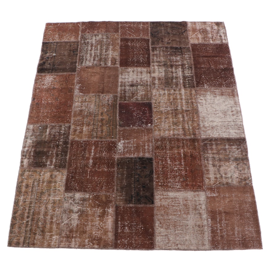 8'3 x 9'11 Hand-Knotted Turkish Patchwork Wool Rug