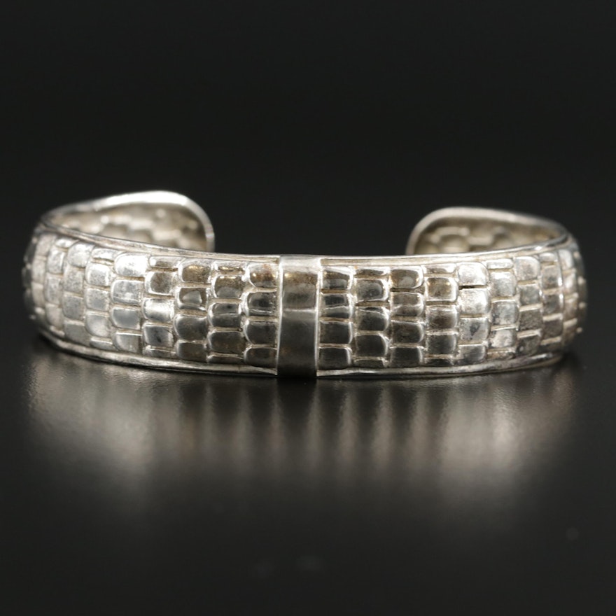 Mexican Sterling Silver Scale Textured Cuff