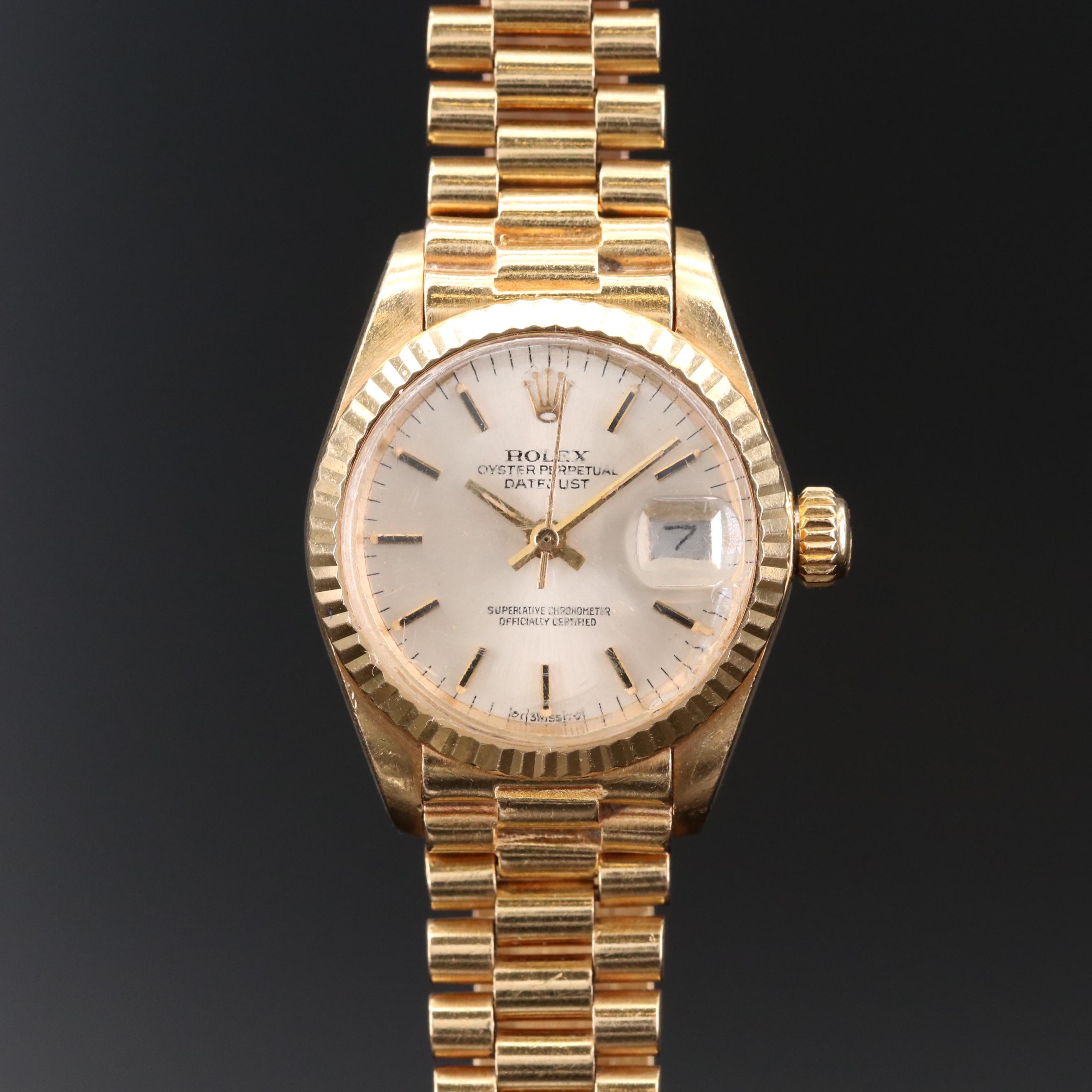Rolex Datejust Presidential 18K Gold Automatic Watch, 1978